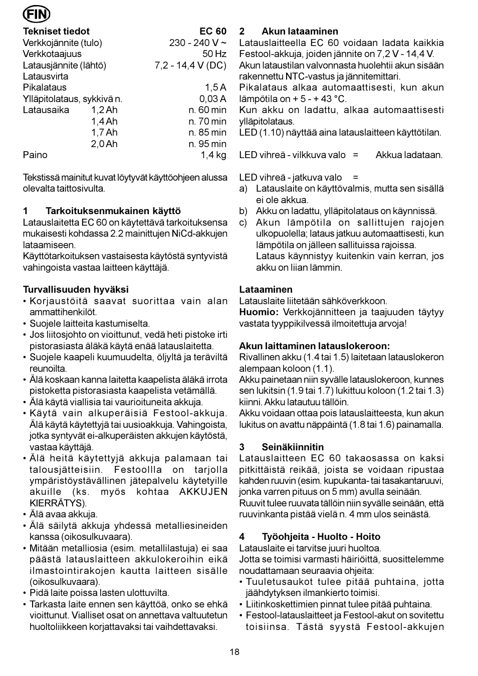 Festool EC 60 User Manual | Page 18 / 38