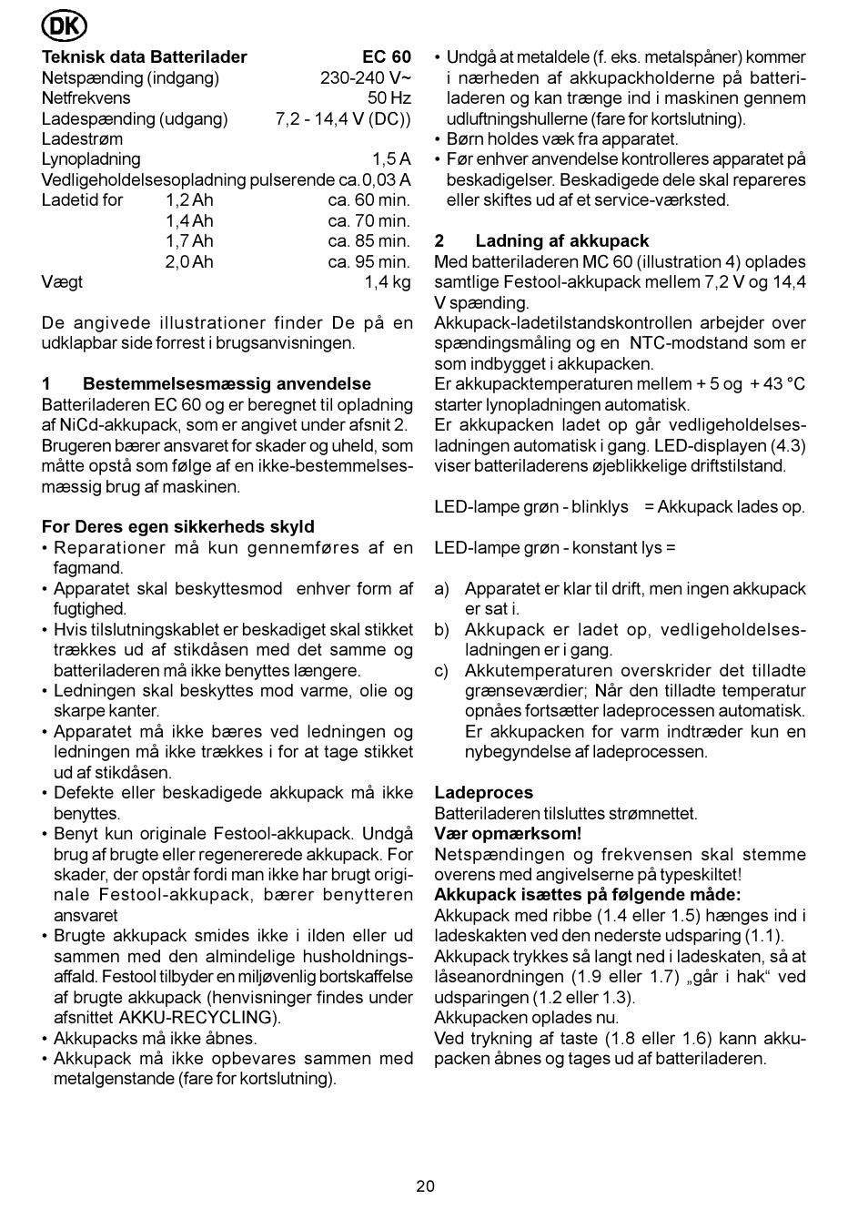 Festool EC 60 User Manual | Page 20 / 38