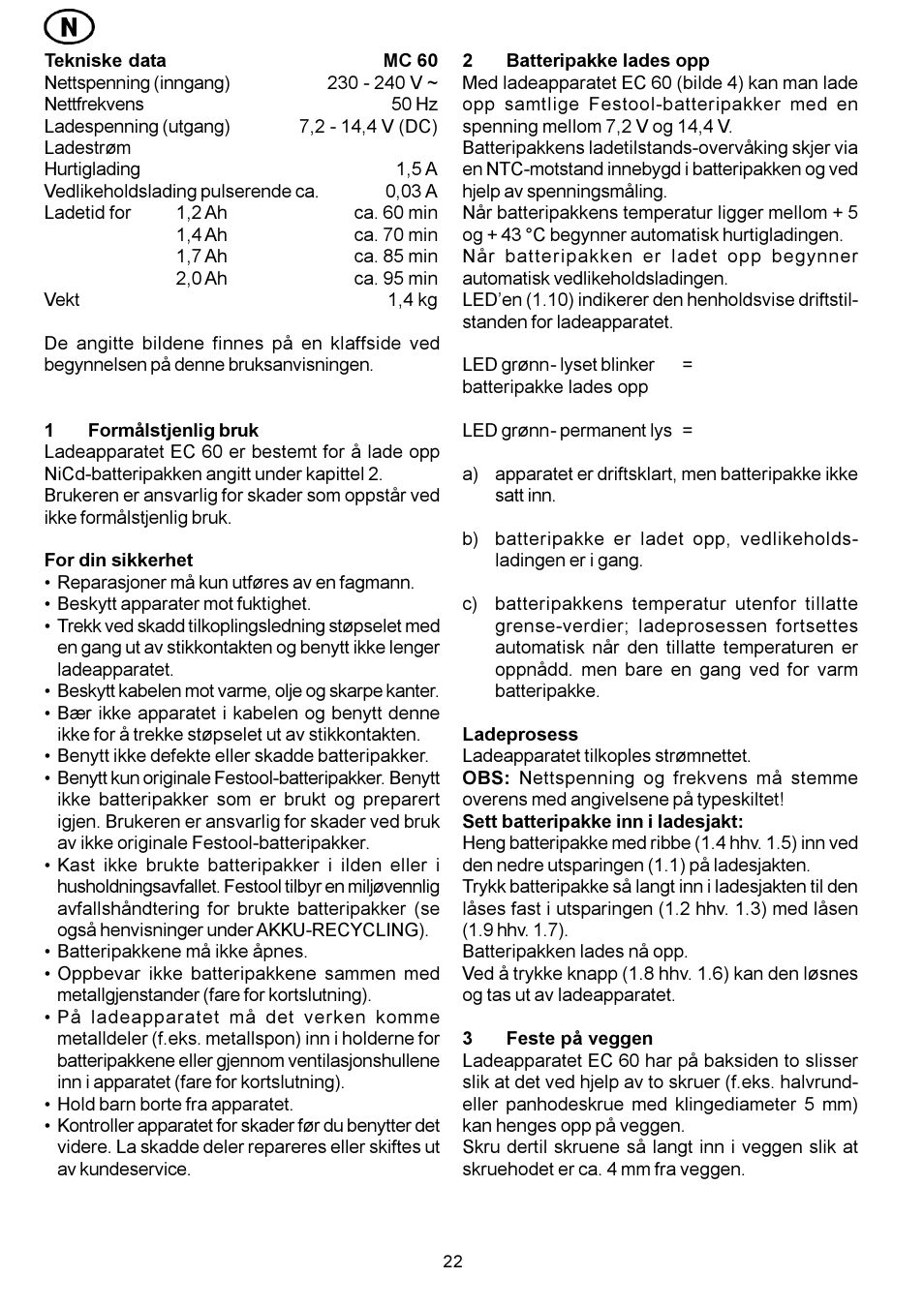 Festool EC 60 User Manual | Page 22 / 38