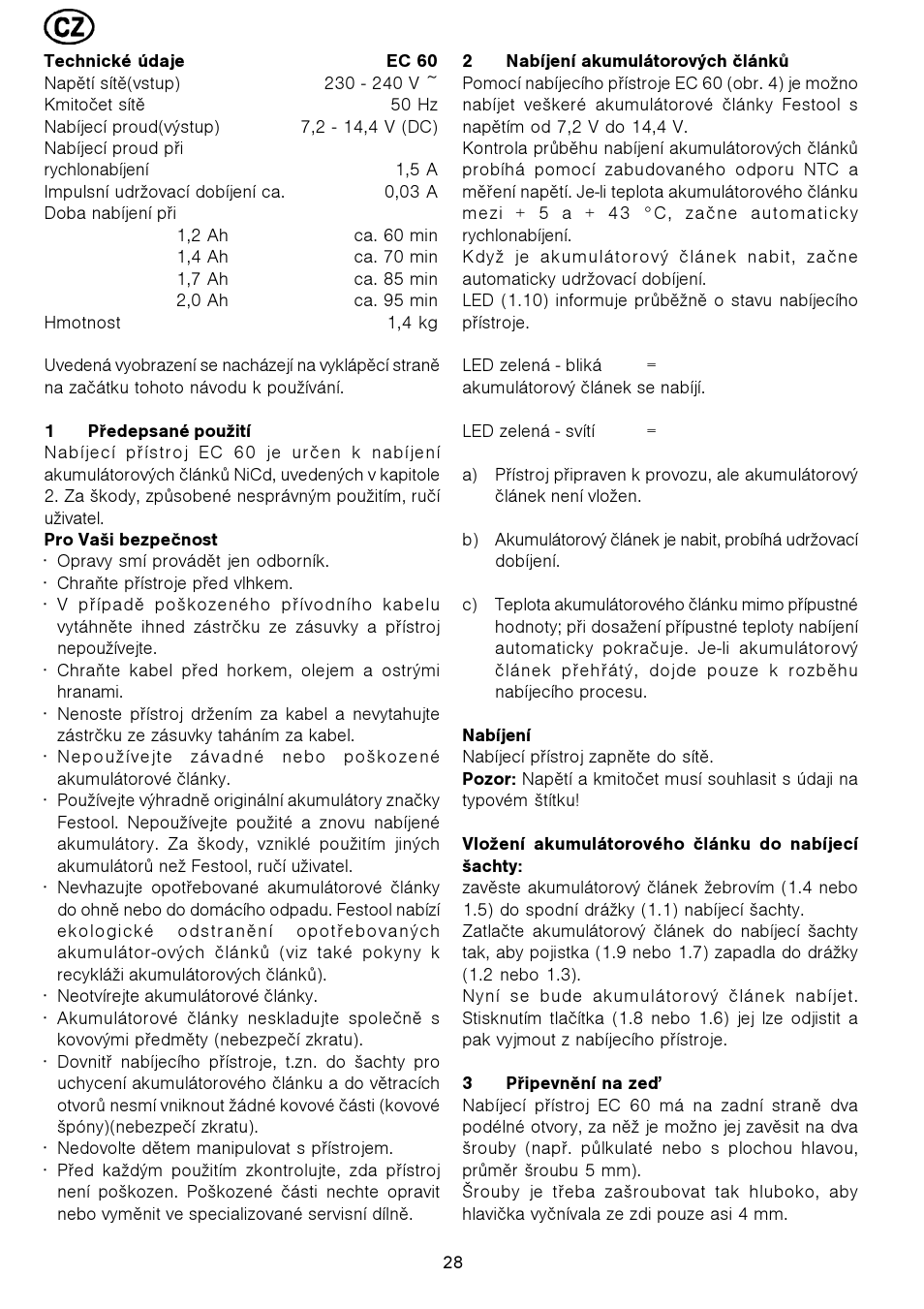 Festool EC 60 User Manual | Page 28 / 38