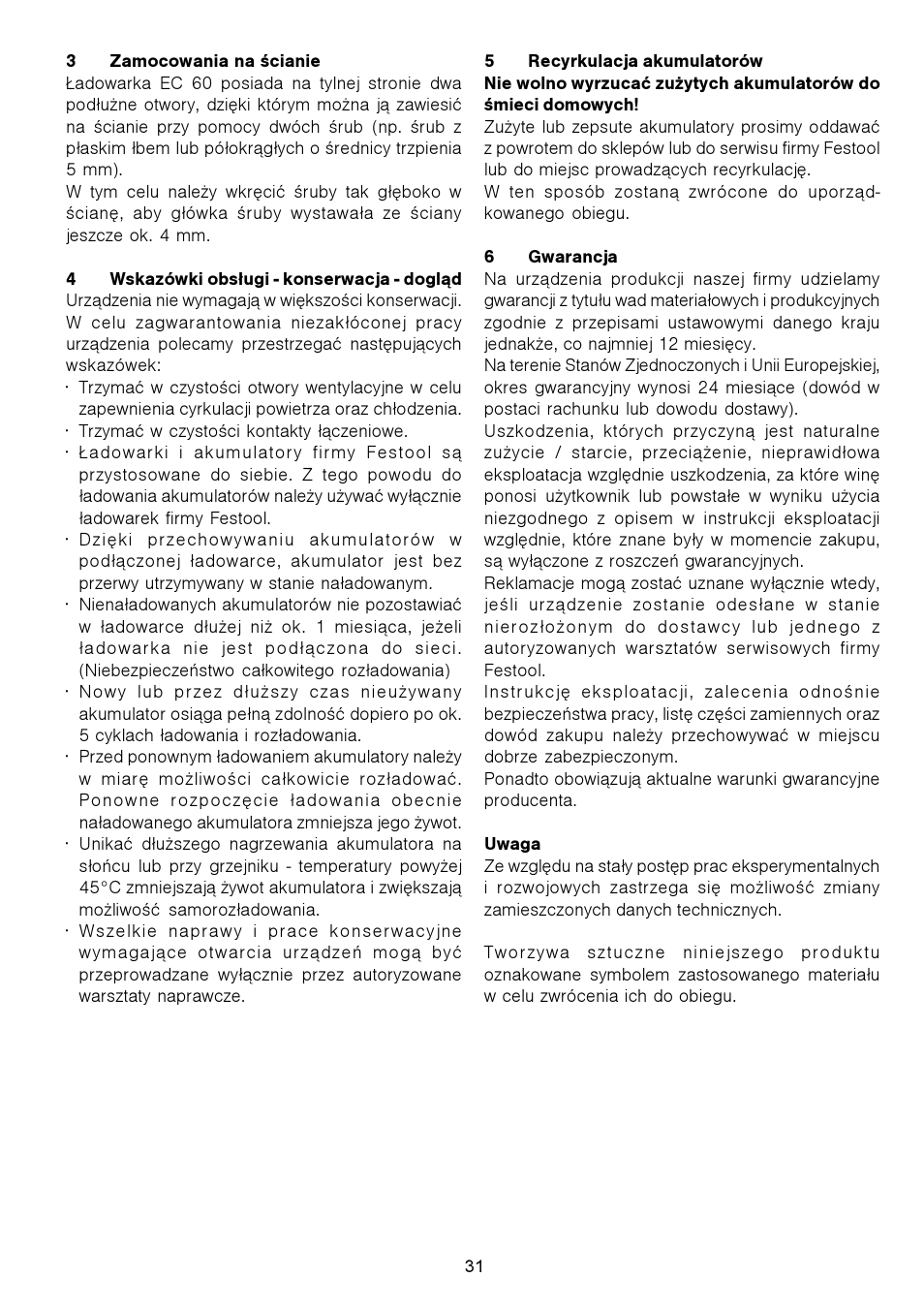 Festool EC 60 User Manual | Page 31 / 38