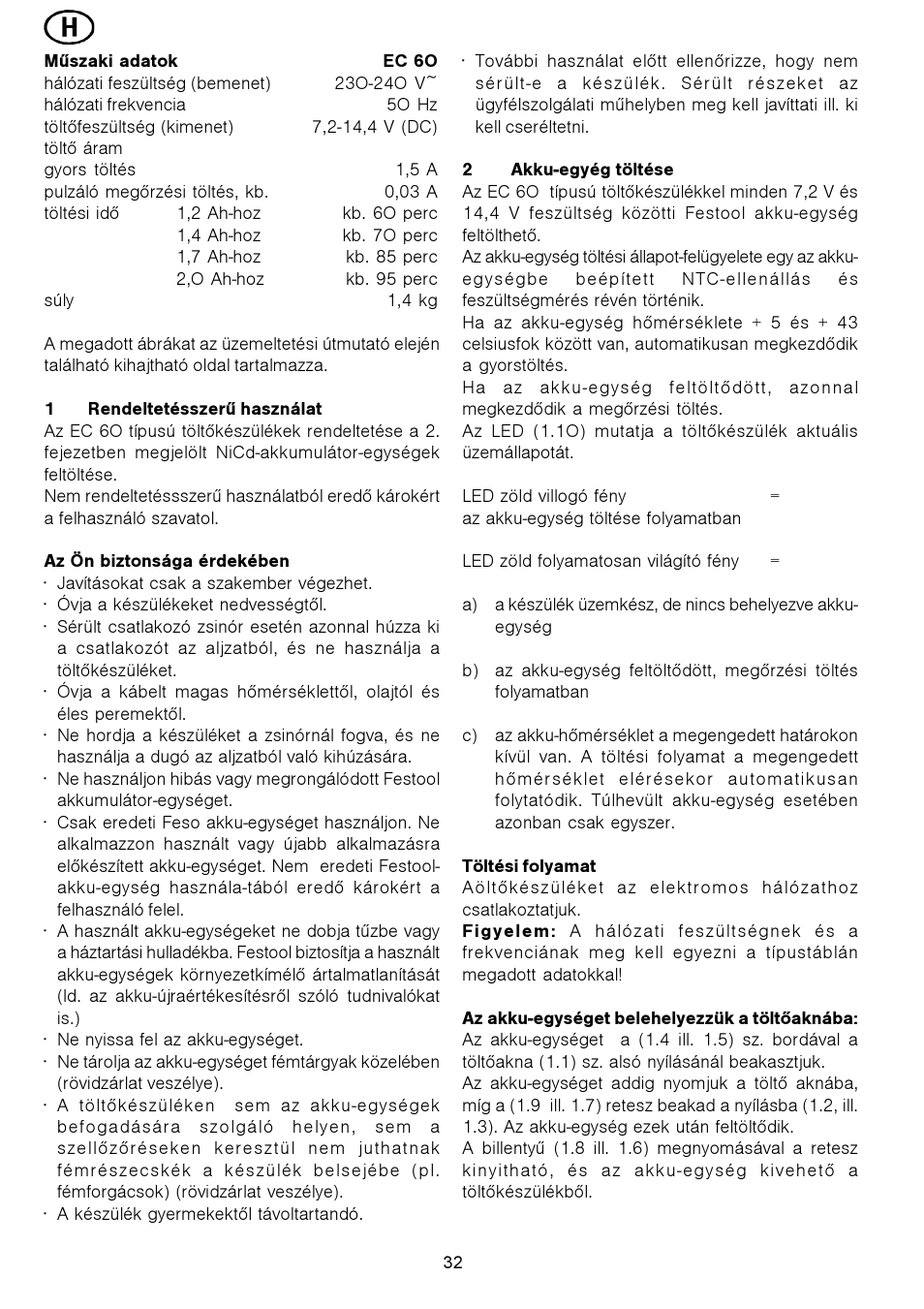 Festool EC 60 User Manual | Page 32 / 38