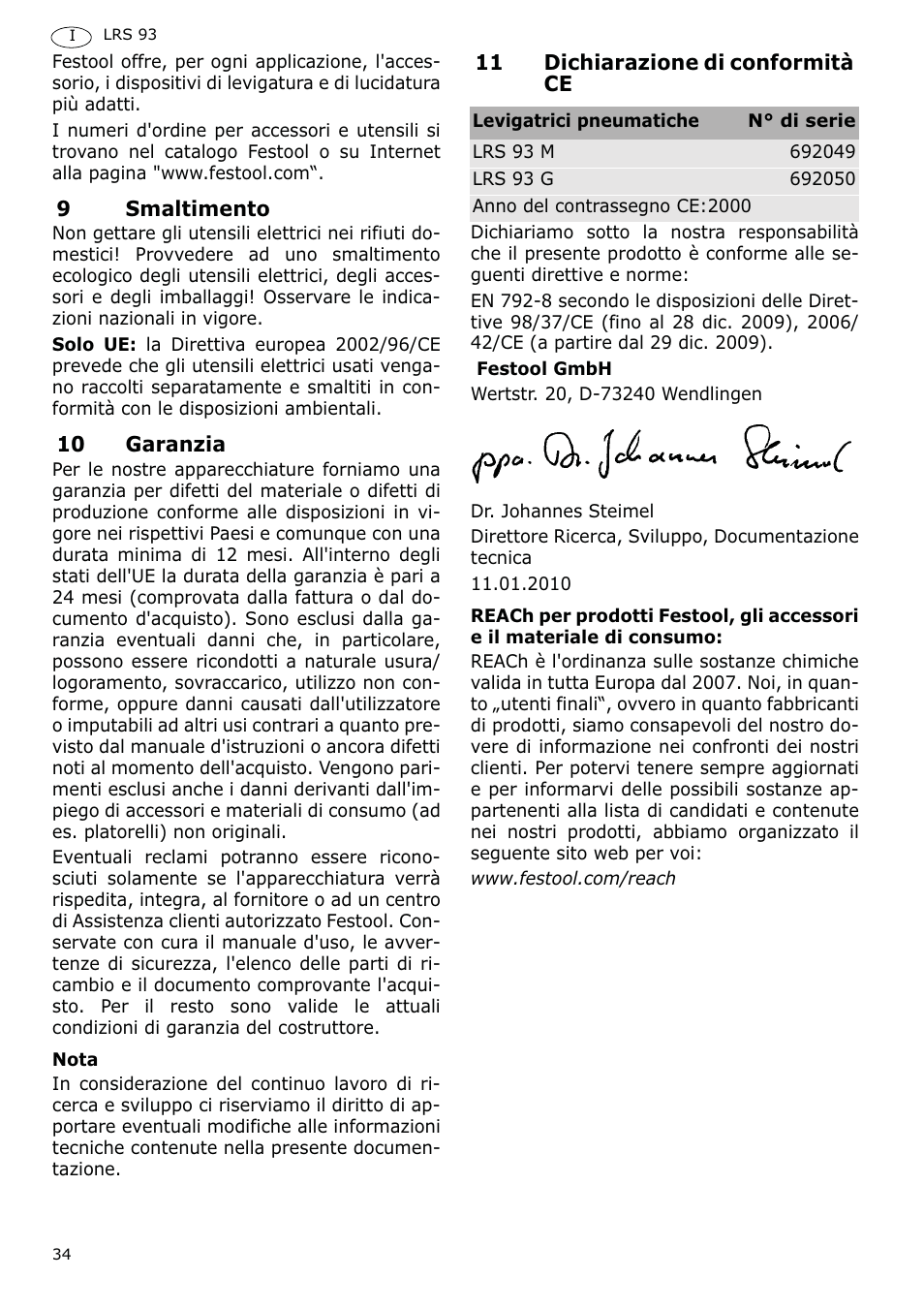 Festool LRS 93 G User Manual | Page 34 / 84