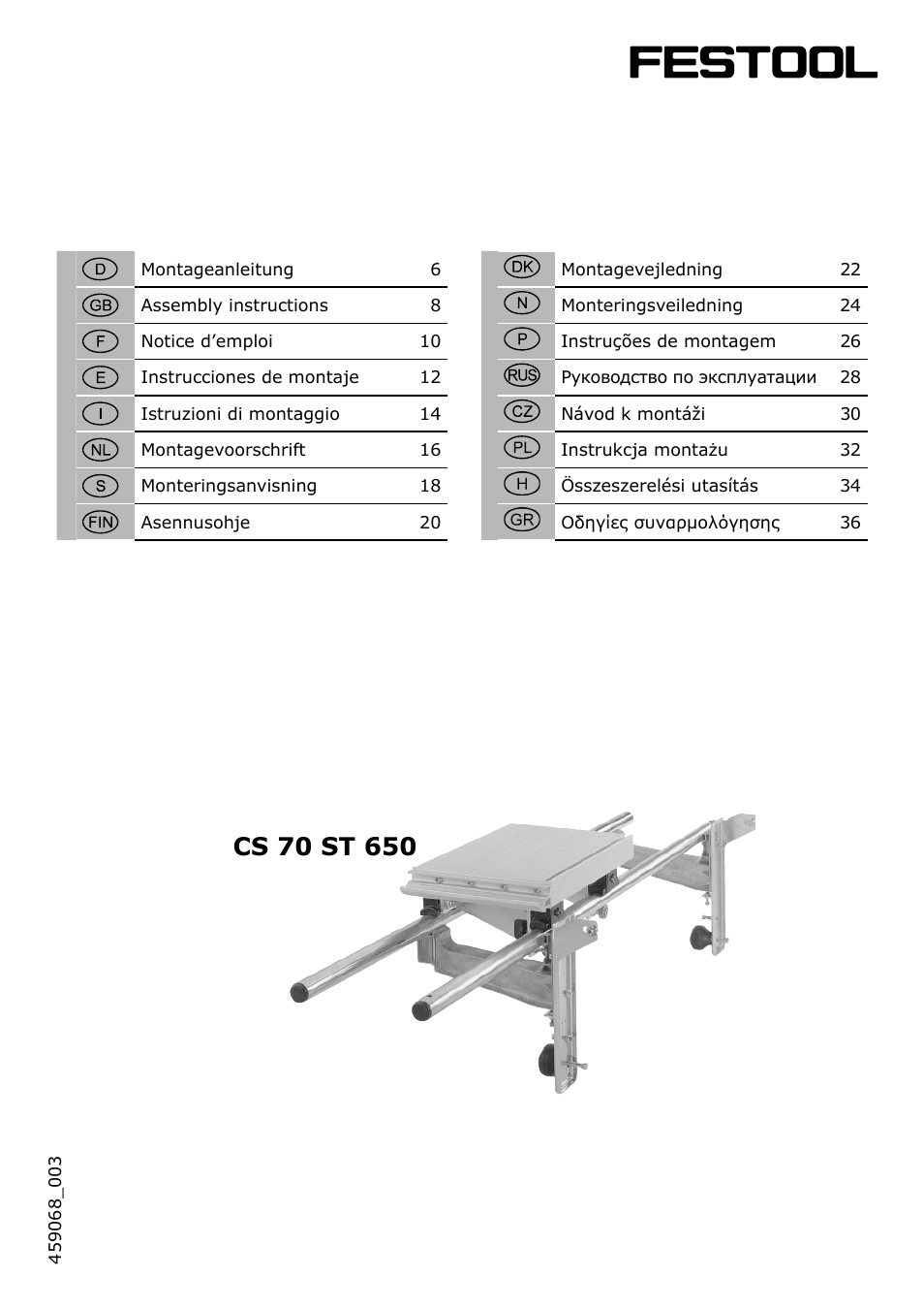 Festool CS 70 ST 650 User Manual | 38 pages
