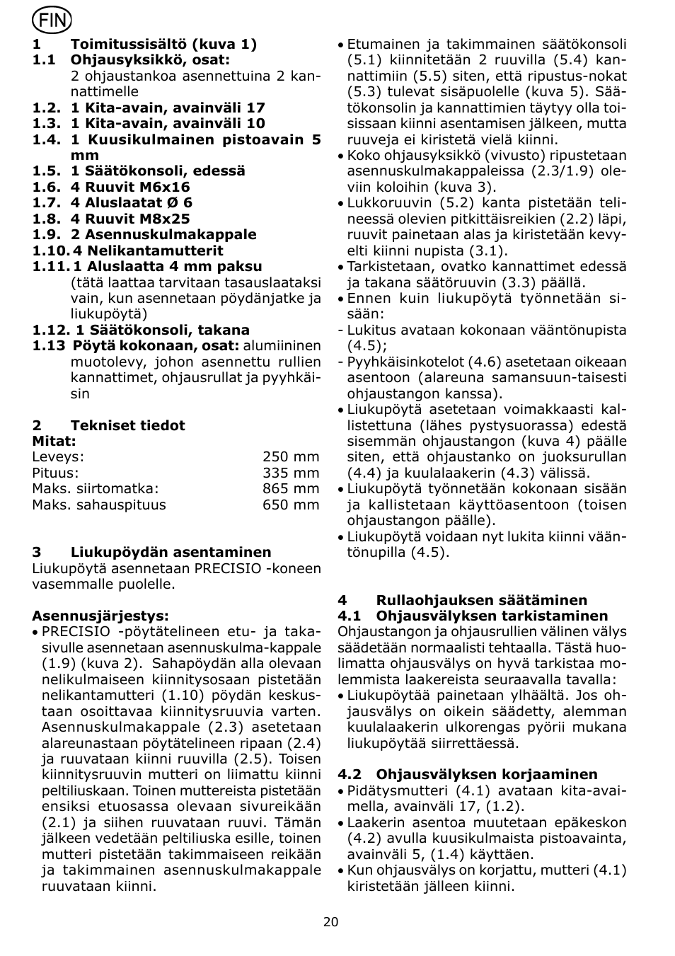 Festool CS 70 ST 650 User Manual | Page 20 / 38