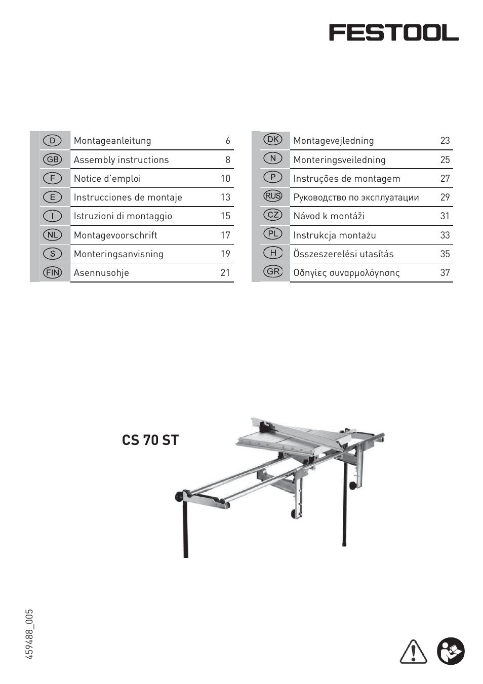Festool CS 70 st accessories PRECISIO User Manual | 38 pages