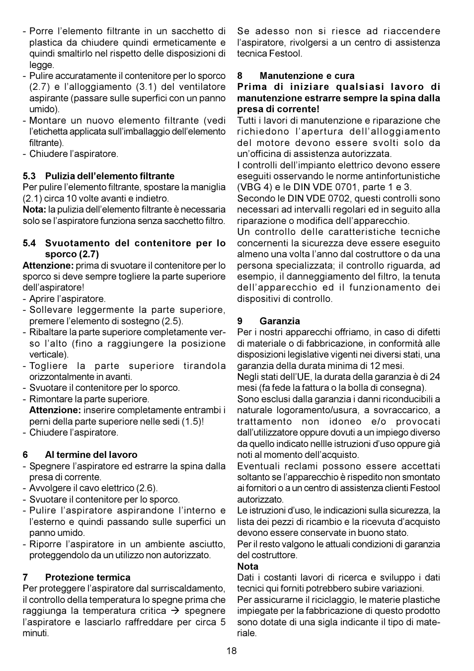 Festool CT 11 E User Manual | Page 18 / 54
