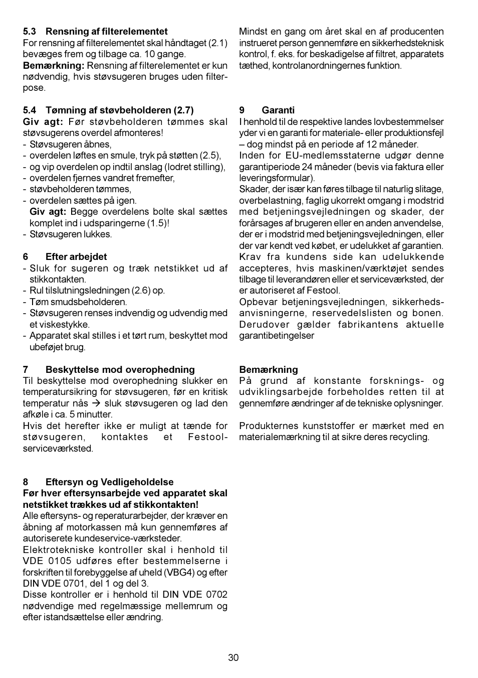 Festool CT 11 E User Manual | Page 30 / 54