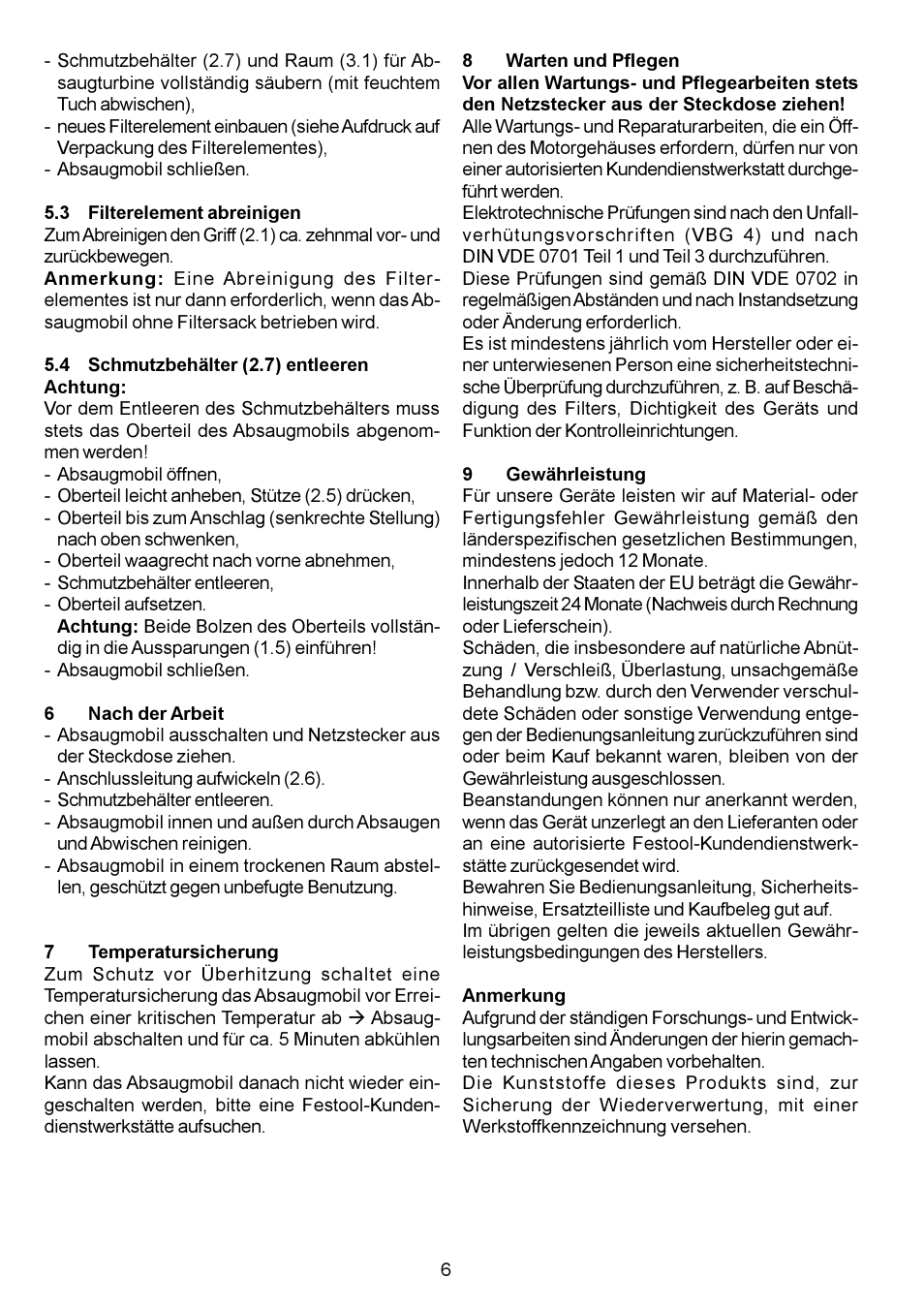 Festool CT 11 E User Manual | Page 6 / 54