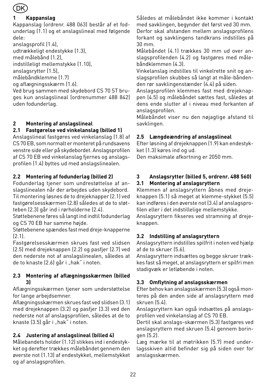 Festool CS 70 ka accessories PRECISIO User Manual | Page 22 / 38