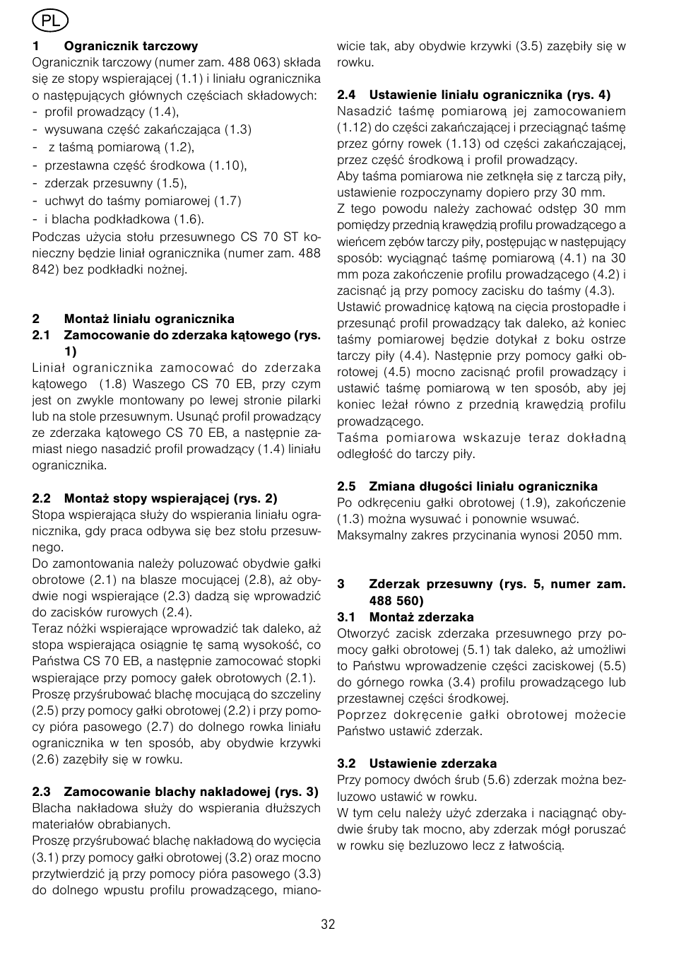 Festool CS 70 ka accessories PRECISIO User Manual | Page 32 / 38
