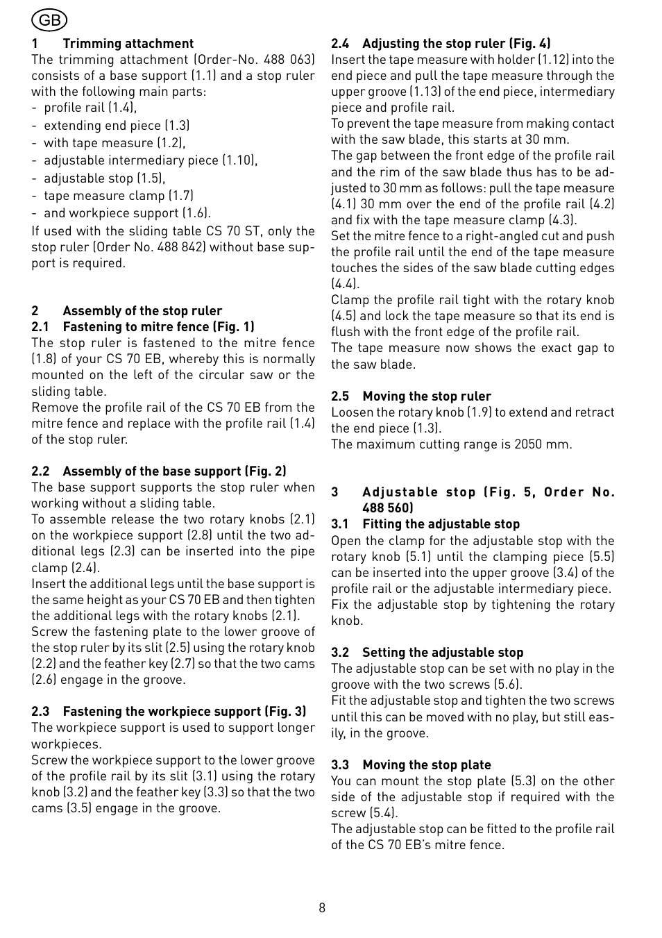Festool CS 70 ka accessories PRECISIO User Manual | Page 8 / 38