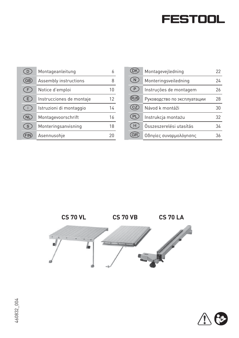 Festool CS 70 vl accessories PRECISIO User Manual | 38 pages