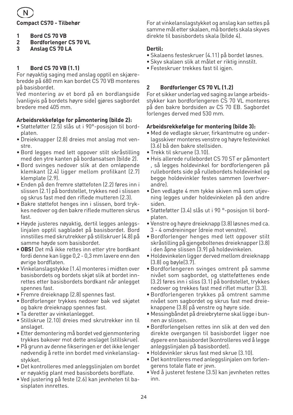 Festool CS 70 vl accessories PRECISIO User Manual | Page 24 / 38