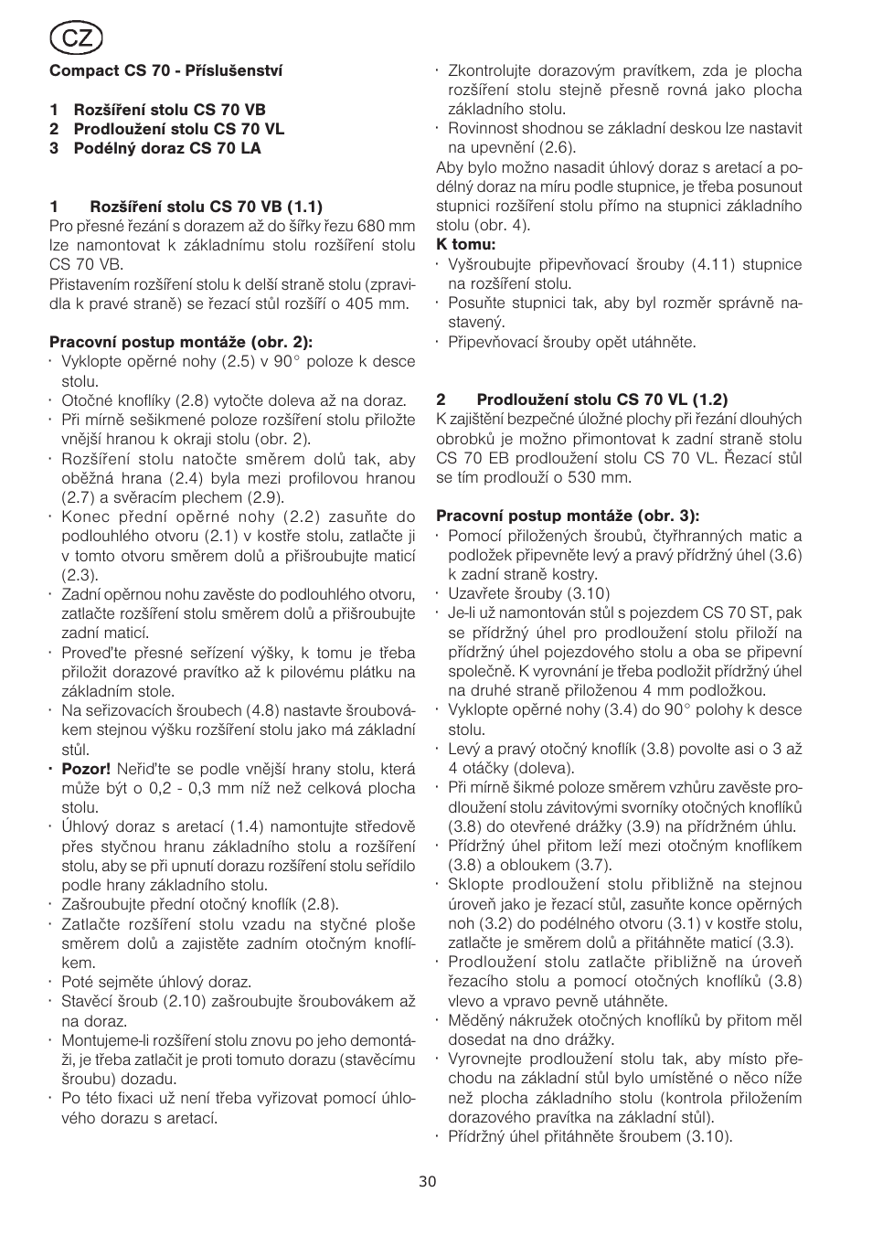 Festool CS 70 vl accessories PRECISIO User Manual | Page 30 / 38