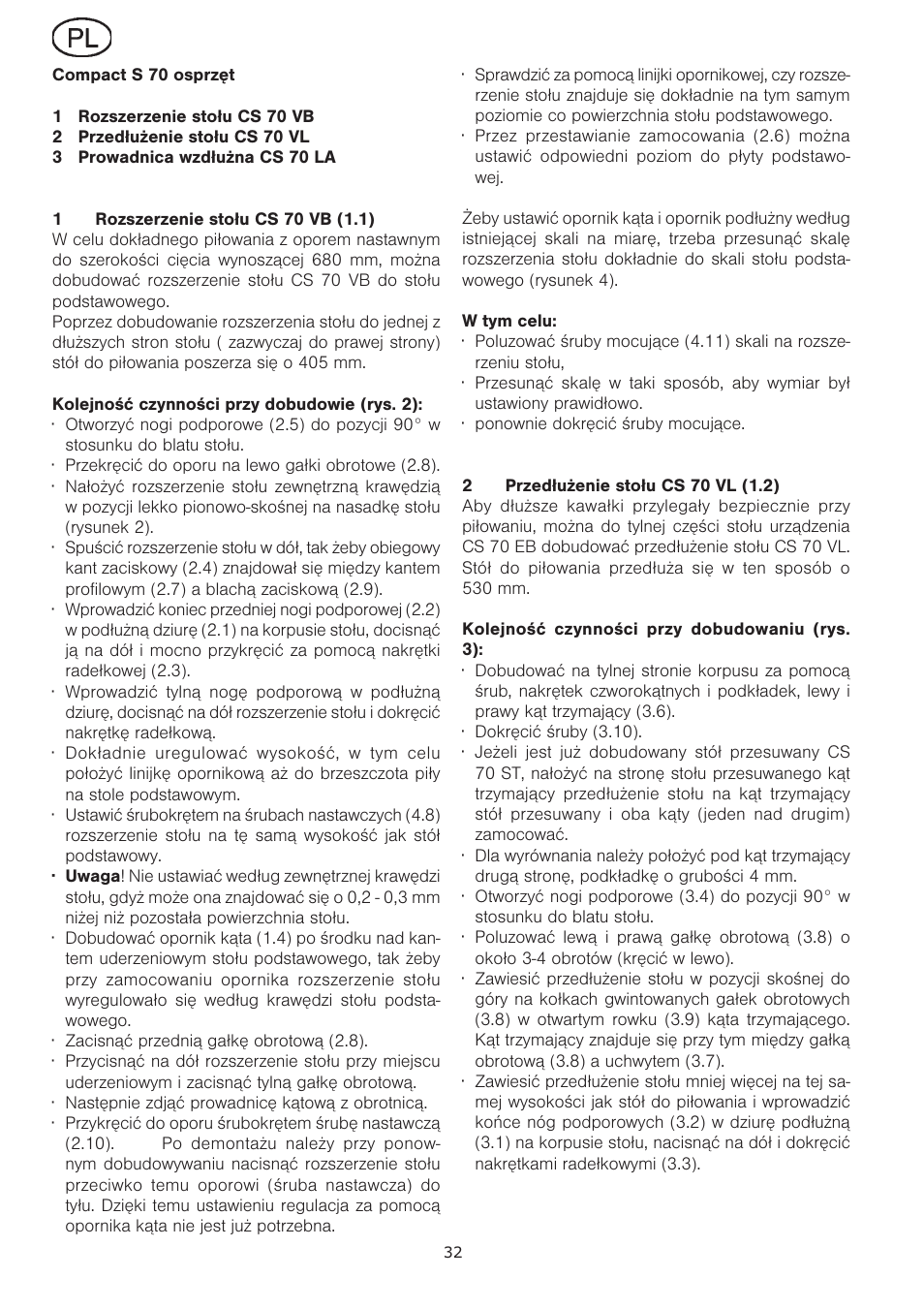 Festool CS 70 vl accessories PRECISIO User Manual | Page 32 / 38