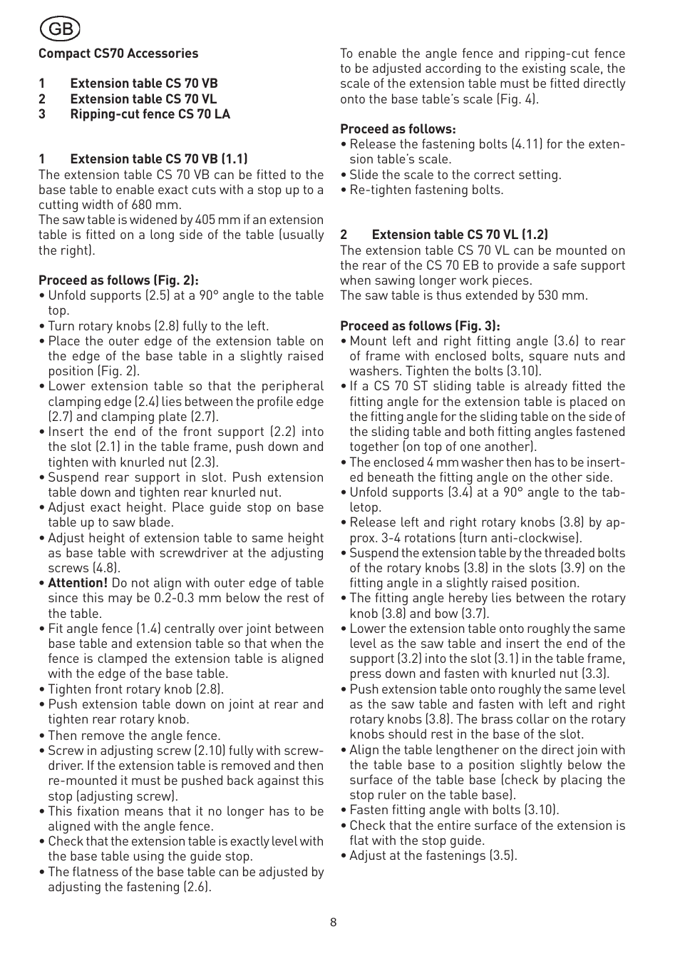 Festool CS 70 vl accessories PRECISIO User Manual | Page 8 / 38