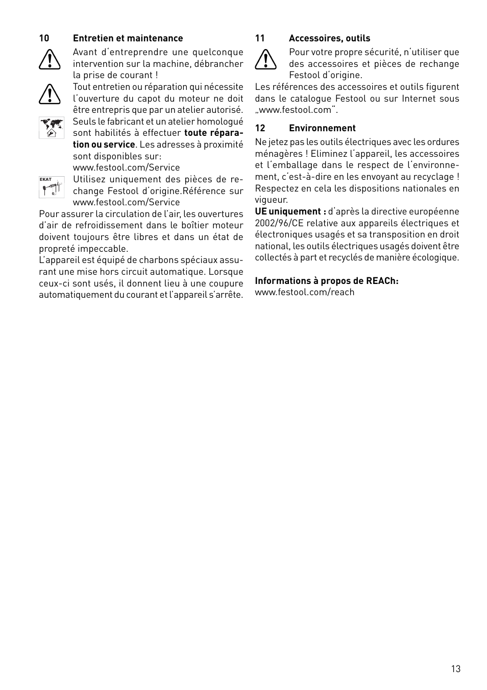 Festool DX 93 E User Manual | Page 13 / 41