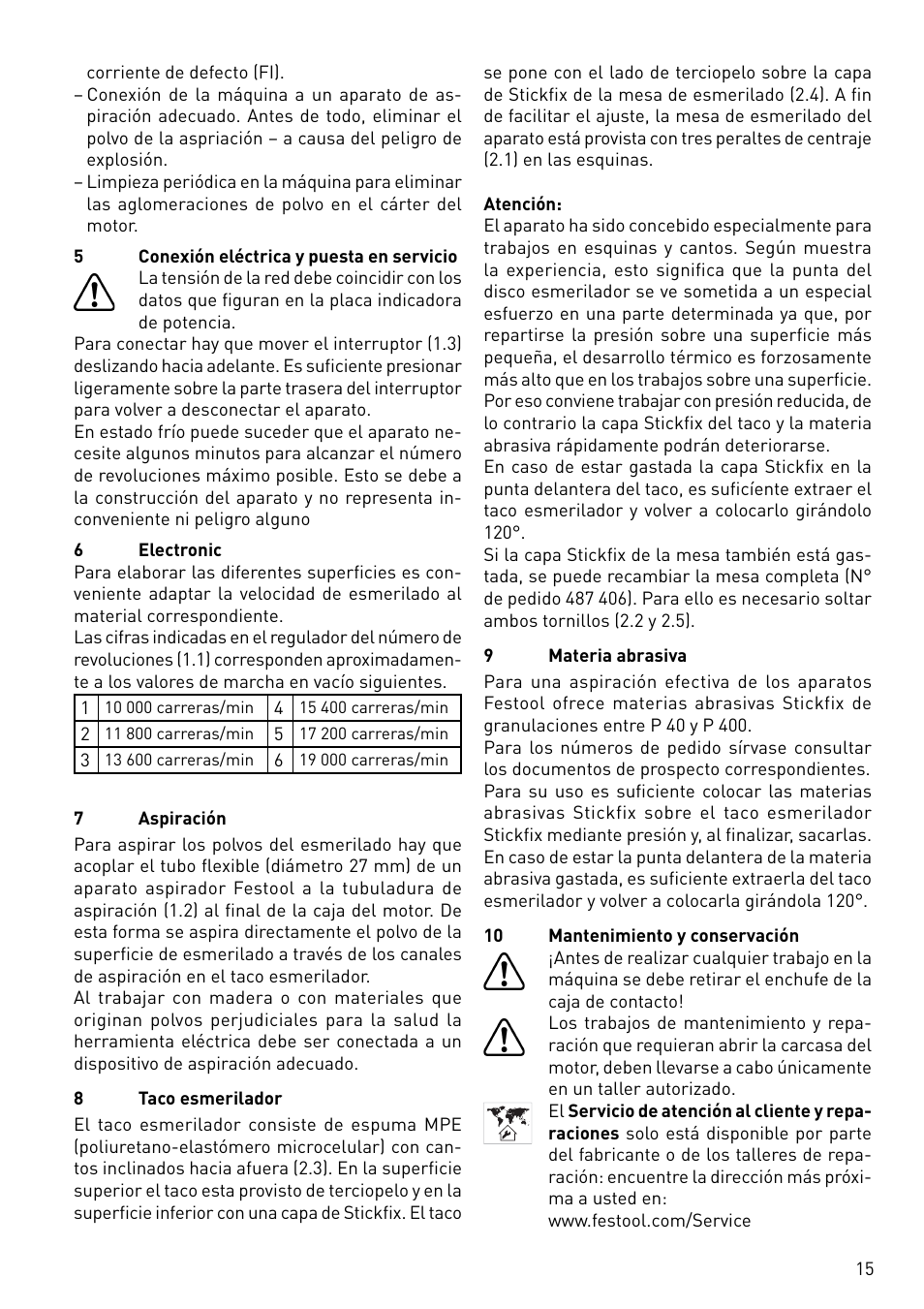 Festool DX 93 E User Manual | Page 15 / 41