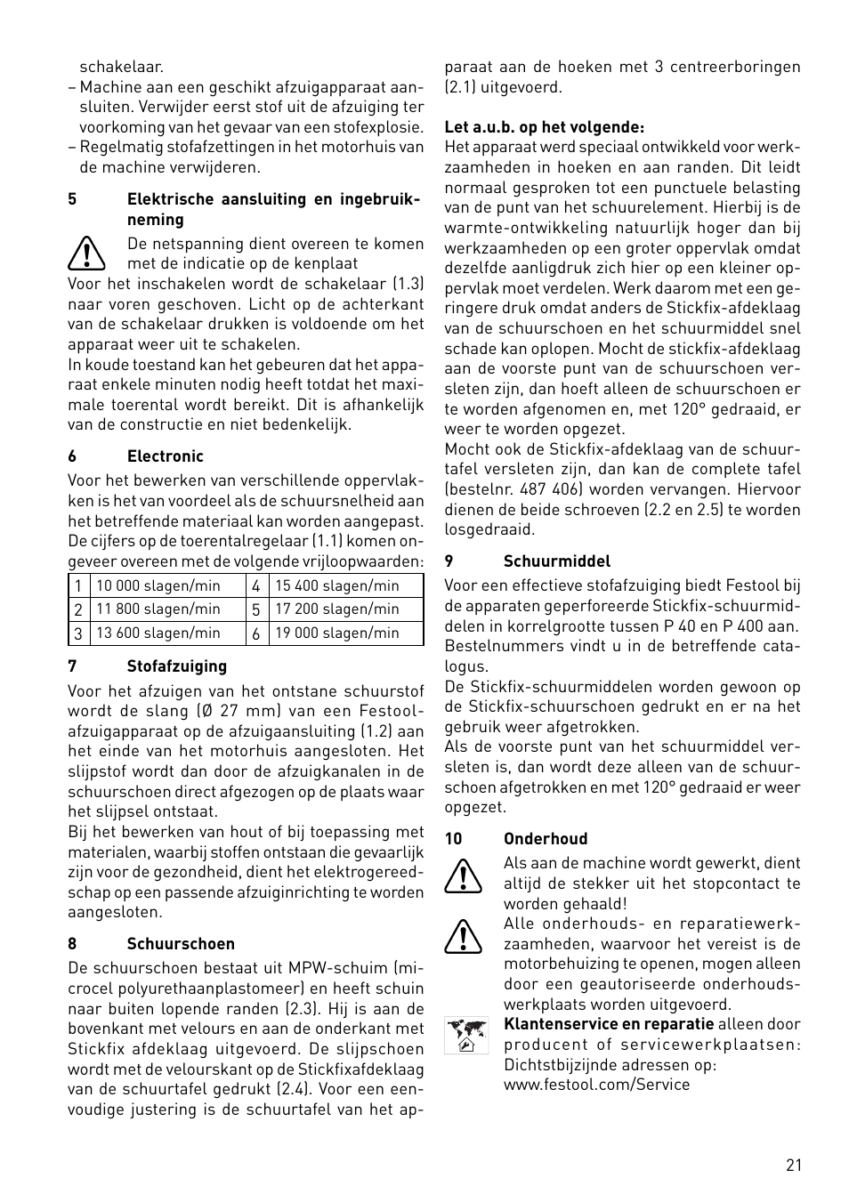 Festool DX 93 E User Manual | Page 21 / 41