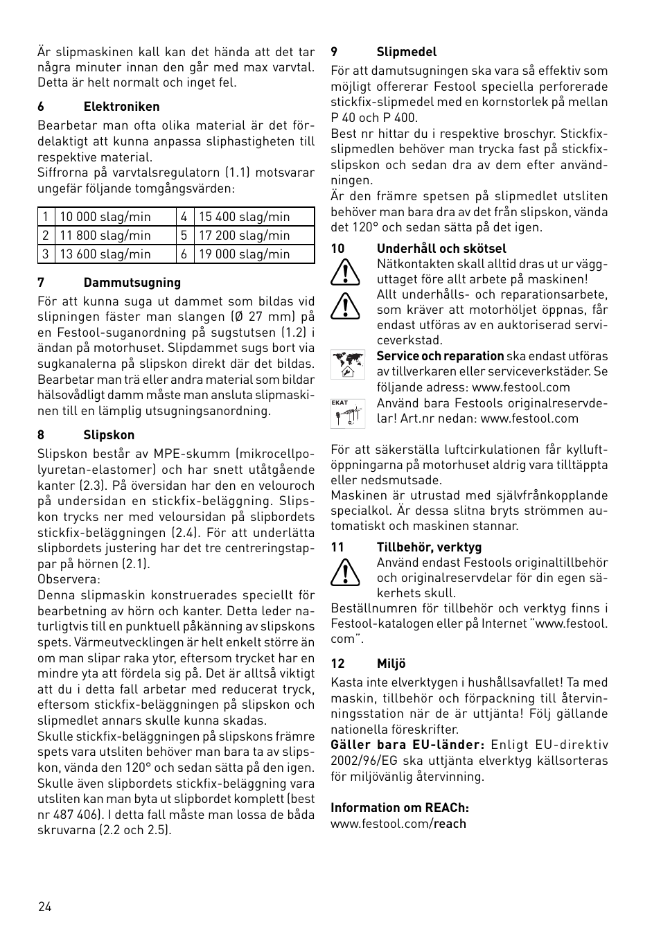 Festool DX 93 E User Manual | Page 24 / 41