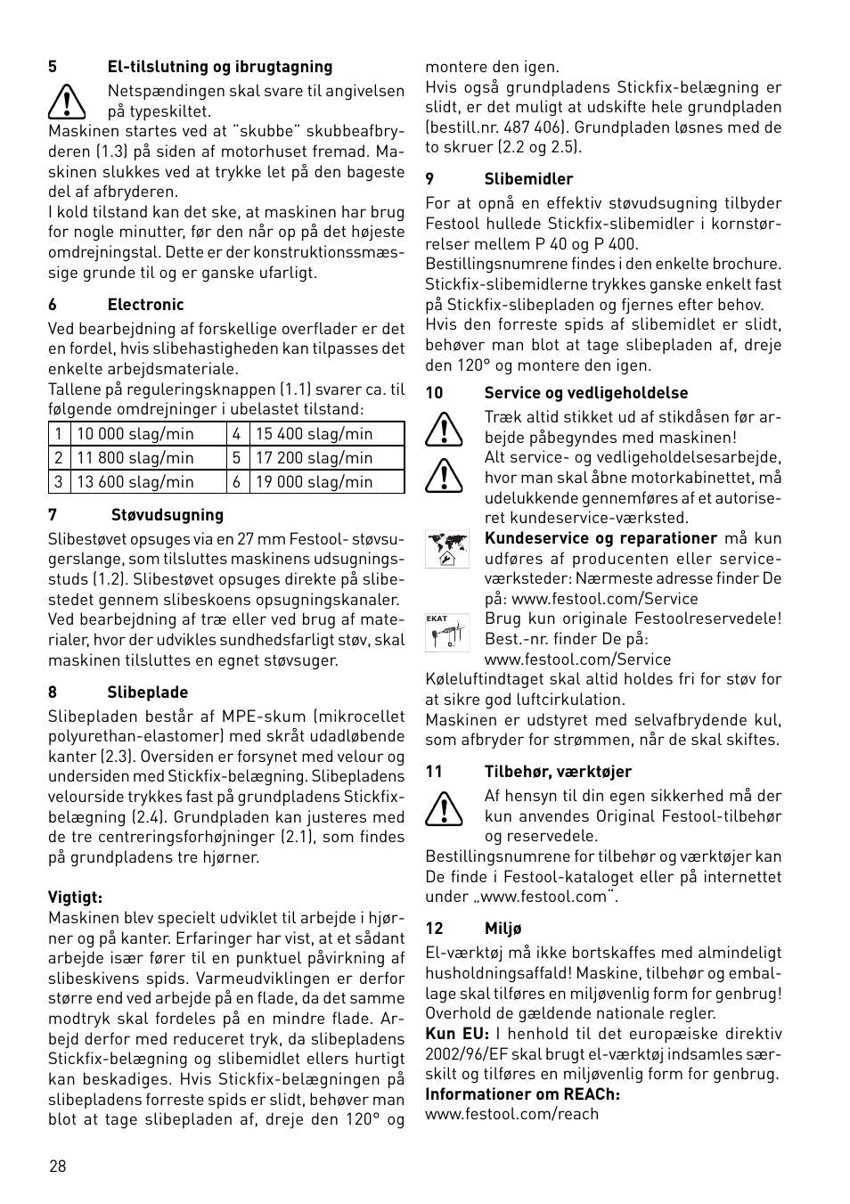 Festool DX 93 E User Manual | Page 28 / 41