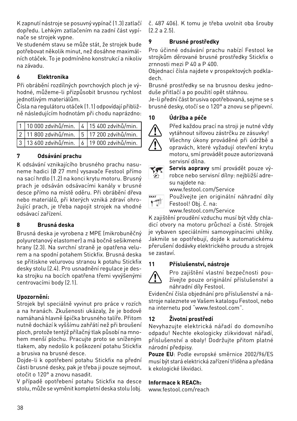 Festool DX 93 E User Manual | Page 38 / 41