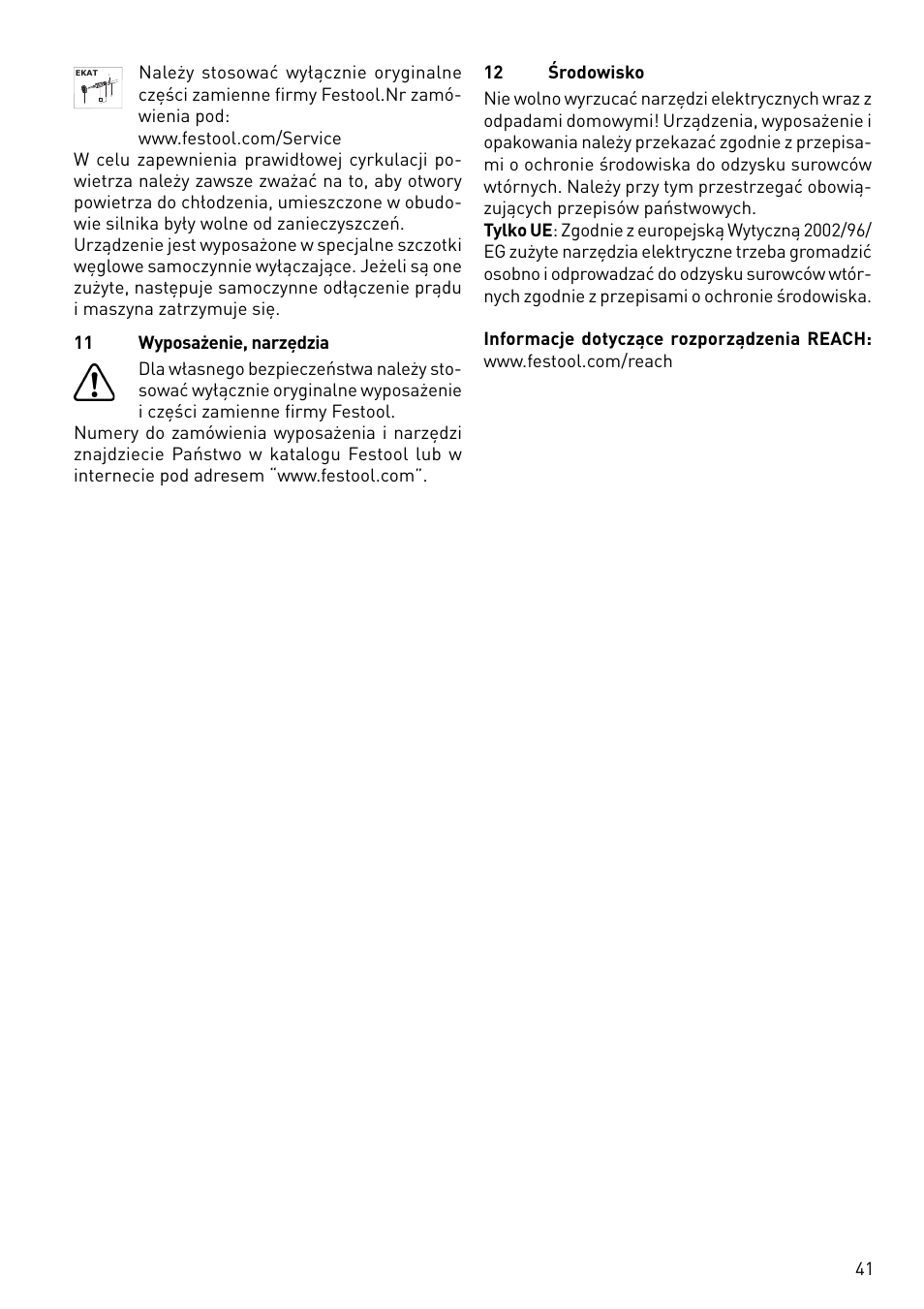 Festool DX 93 E User Manual | Page 41 / 41
