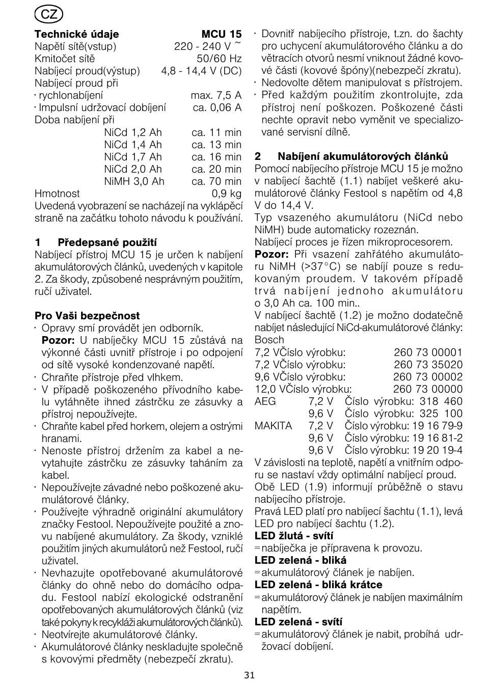 Festool MCU 15 User Manual | Page 31 / 38