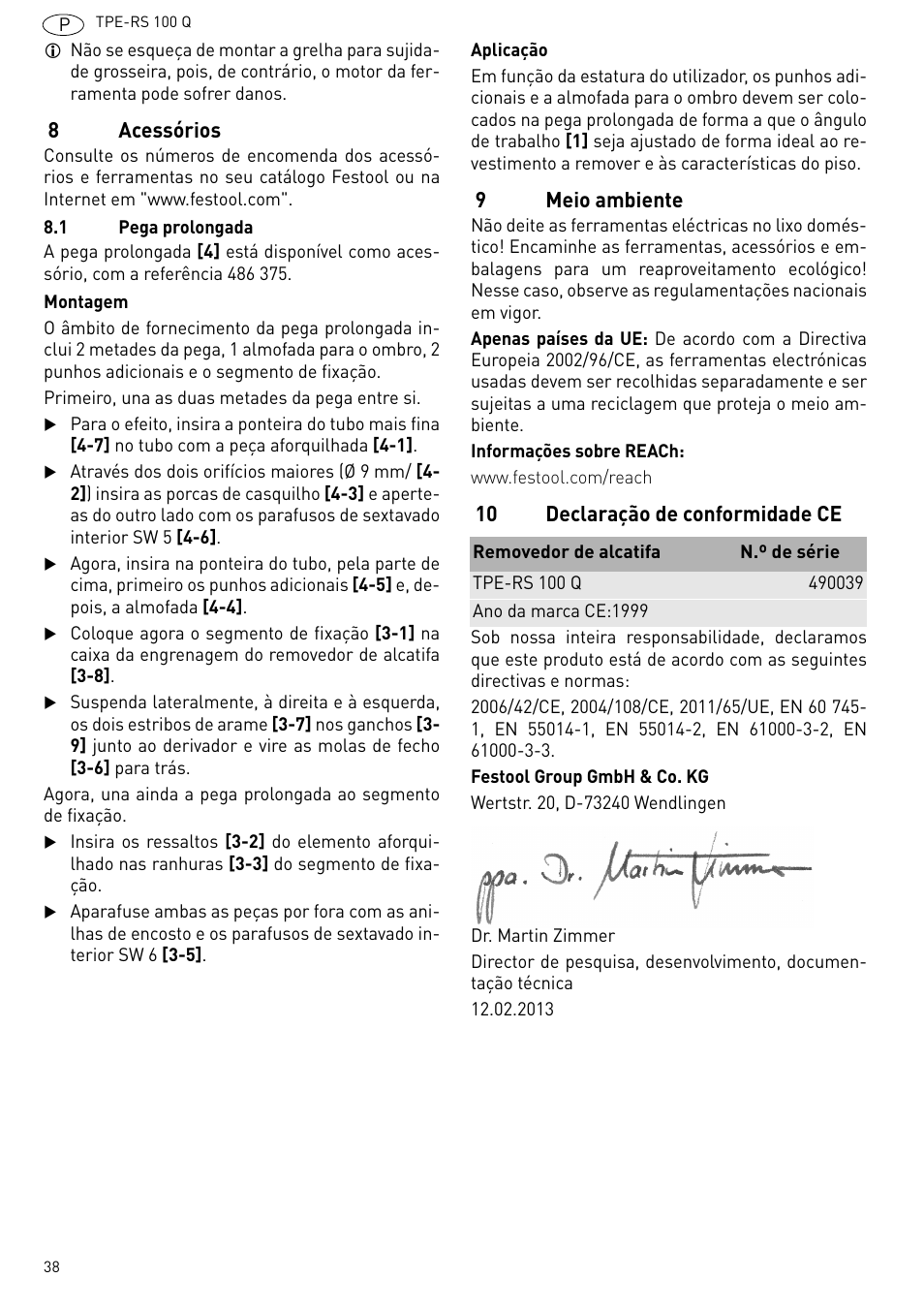 Festool TPE-RS 100 Q User Manual | Page 38 / 47