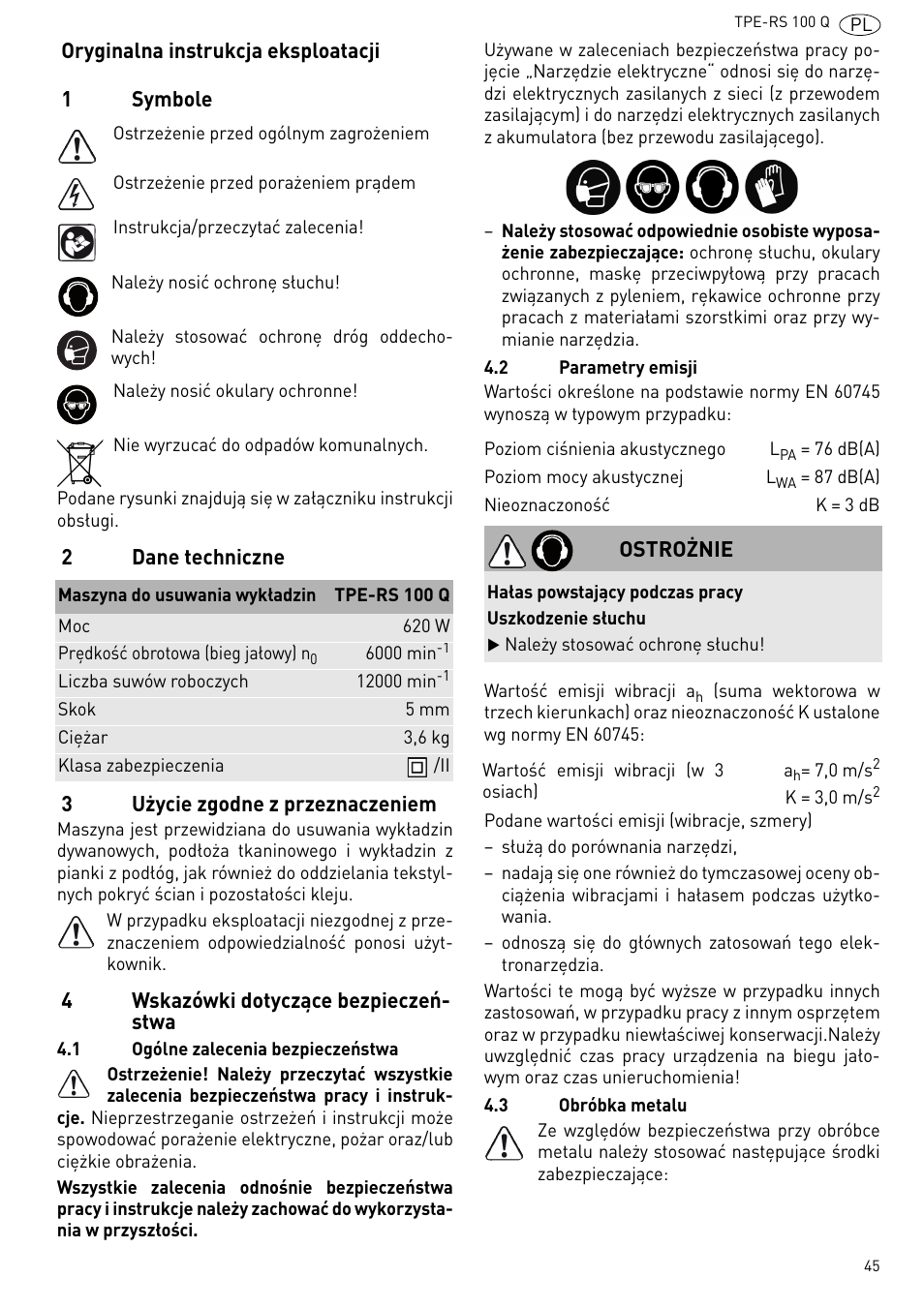 Festool TPE-RS 100 Q User Manual | Page 45 / 47