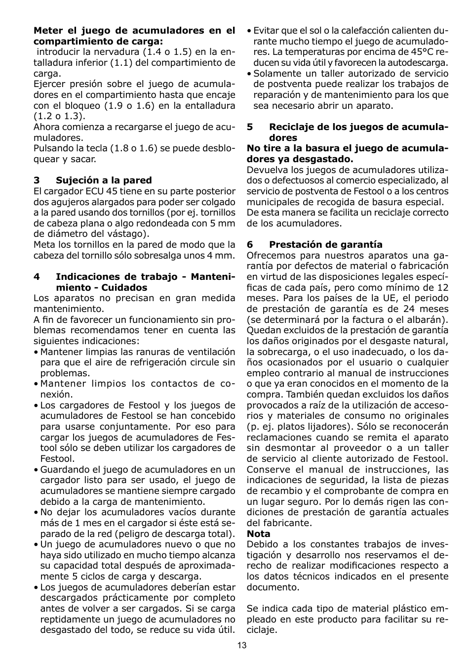 Festool ECU 45 User Manual | Page 13 / 38