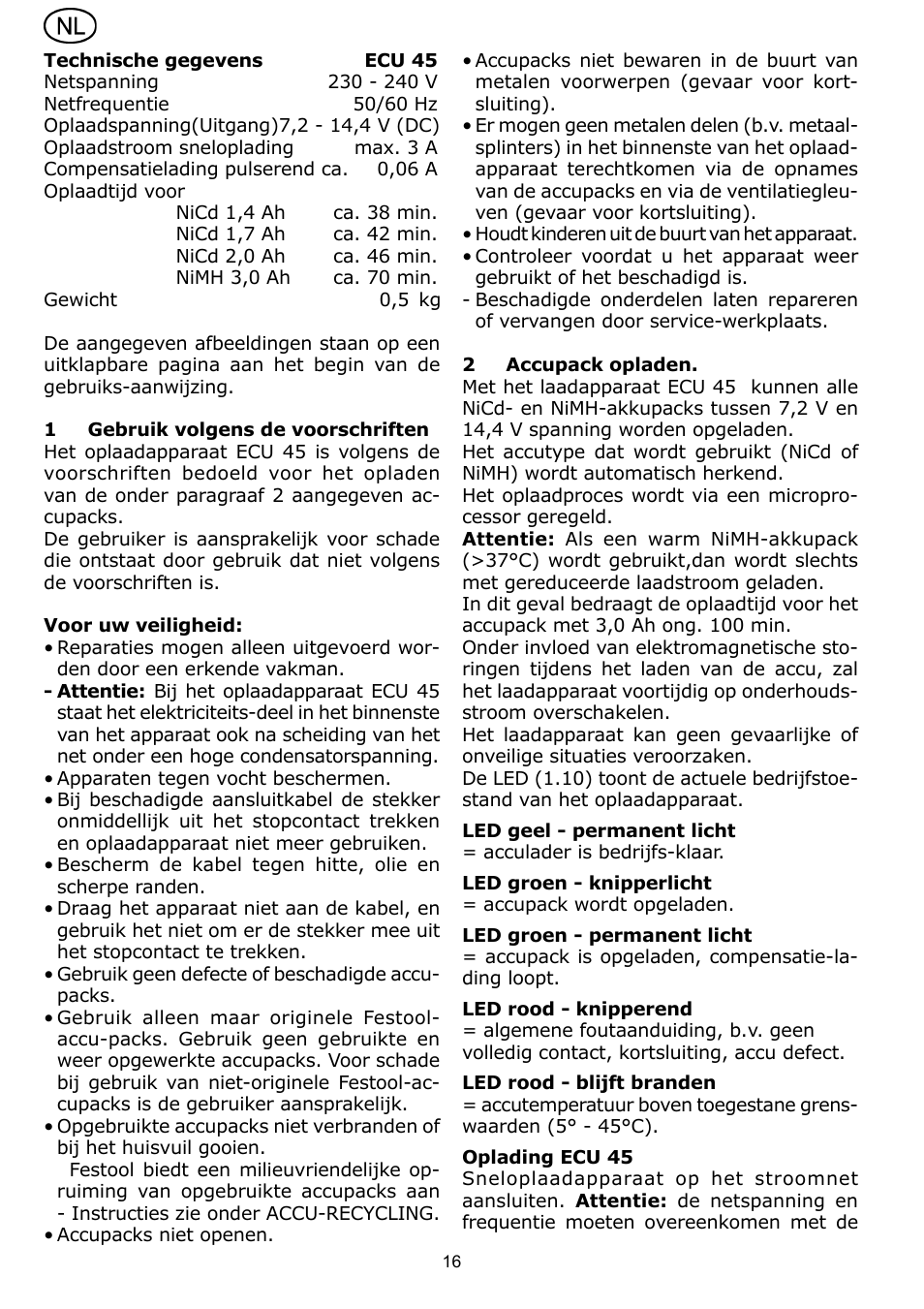 Festool ECU 45 User Manual | Page 16 / 38