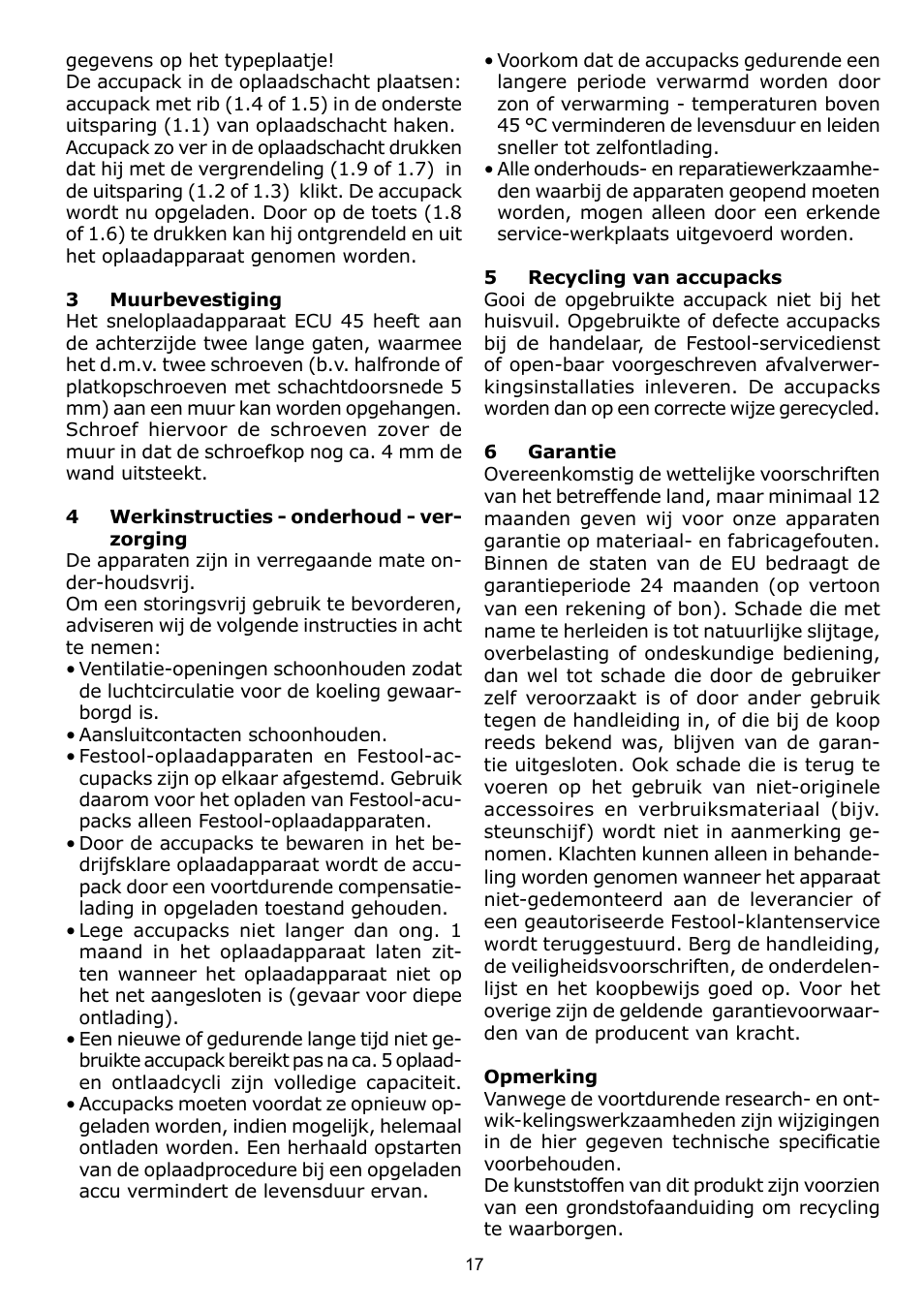 Festool ECU 45 User Manual | Page 17 / 38