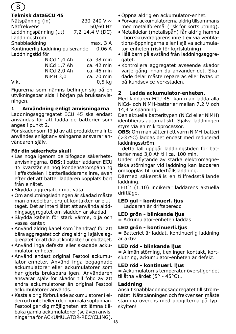 Festool ECU 45 User Manual | Page 18 / 38
