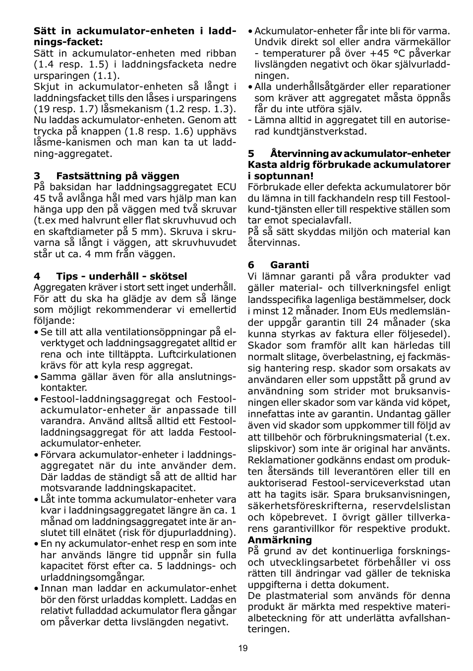 Festool ECU 45 User Manual | Page 19 / 38