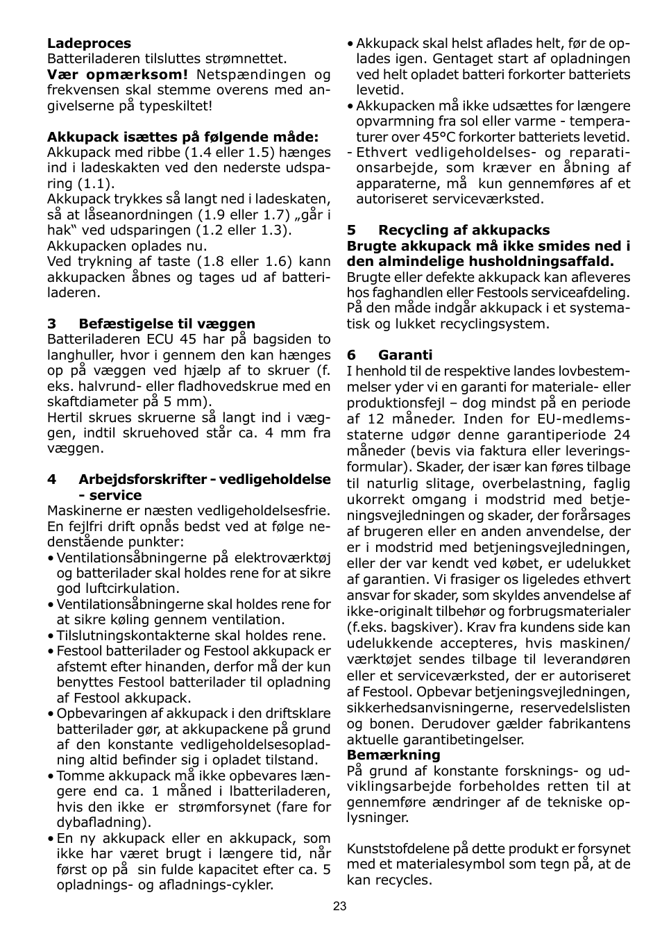 Festool ECU 45 User Manual | Page 23 / 38