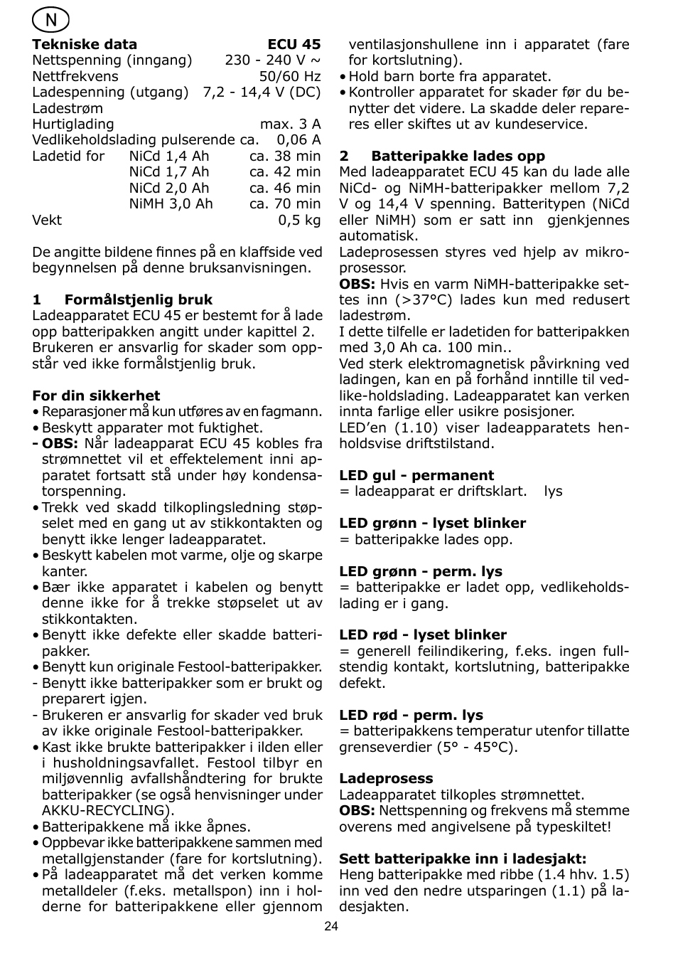 Festool ECU 45 User Manual | Page 24 / 38
