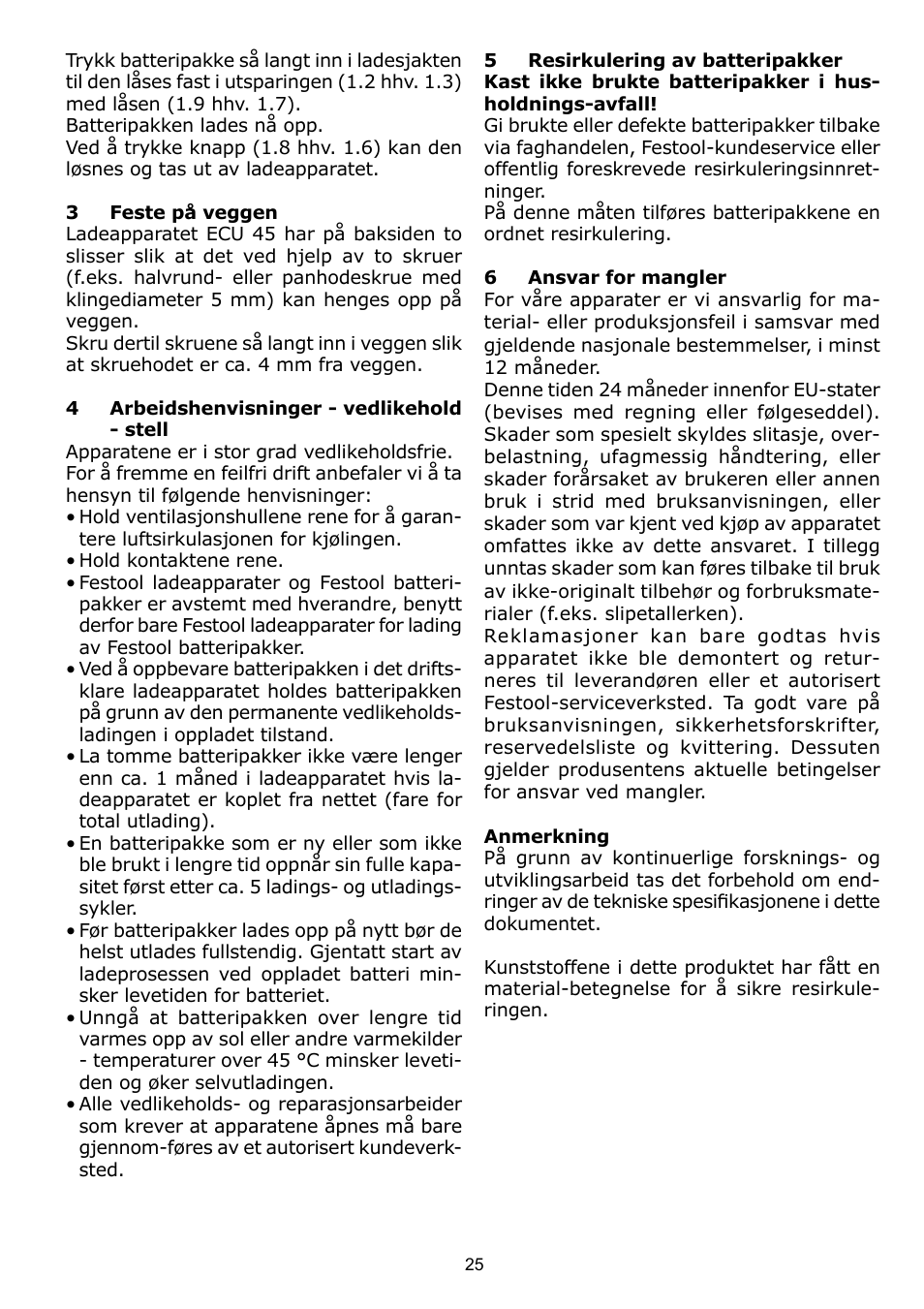 Festool ECU 45 User Manual | Page 25 / 38