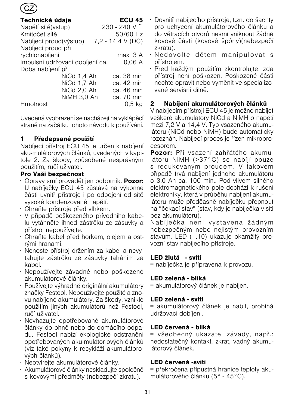 Festool ECU 45 User Manual | Page 31 / 38