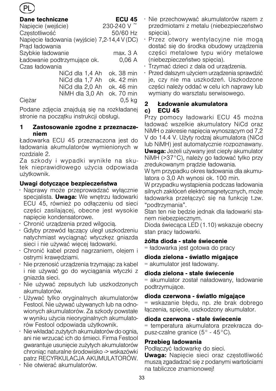 Festool ECU 45 User Manual | Page 33 / 38