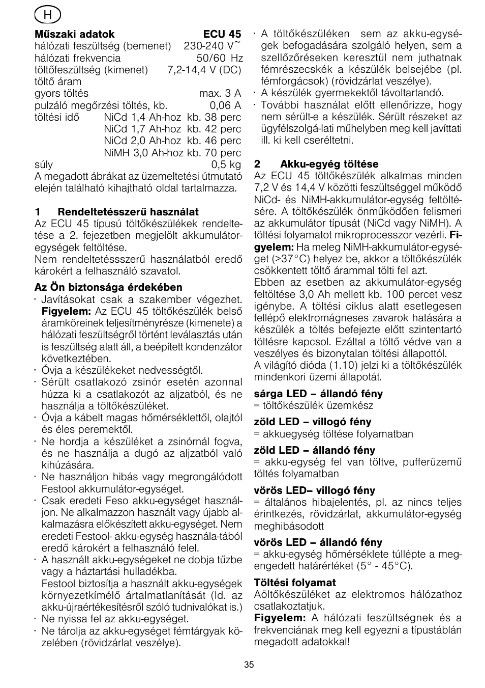 Festool ECU 45 User Manual | Page 35 / 38