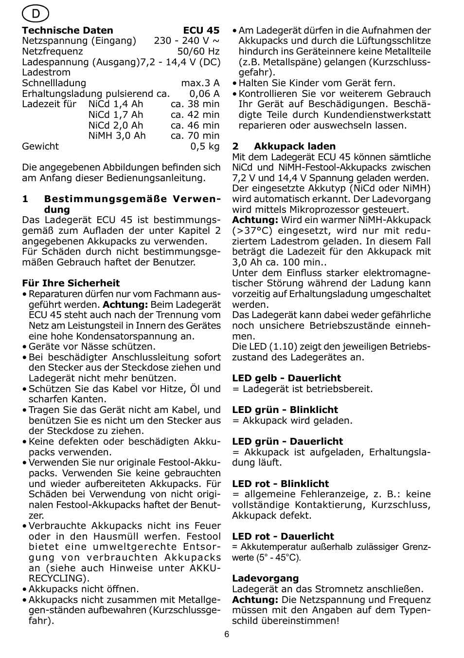 Festool ECU 45 User Manual | Page 6 / 38