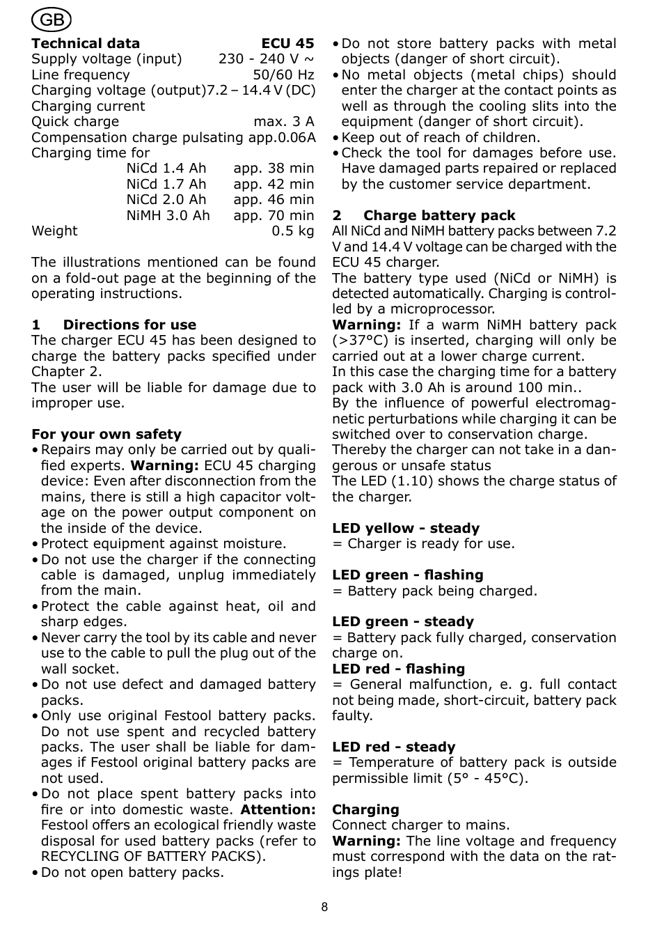 Festool ECU 45 User Manual | Page 8 / 38