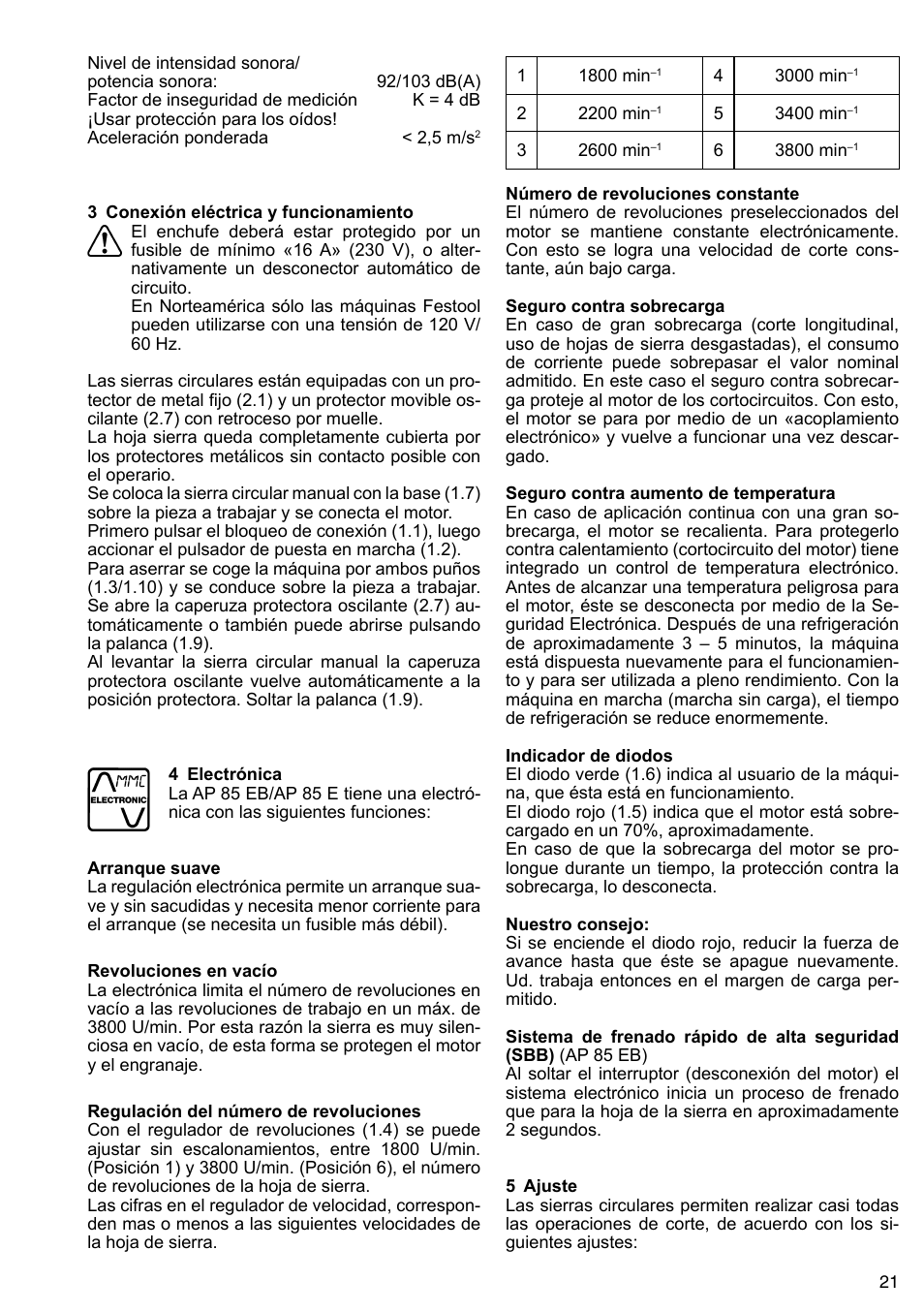 Festool AP 85 User Manual | Page 21 / 78