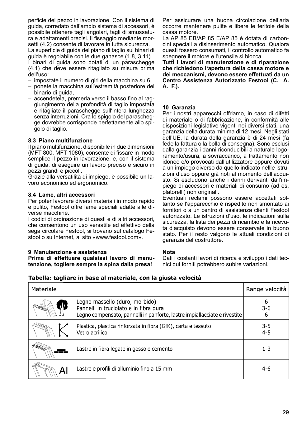 Festool AP 85 User Manual | Page 29 / 78