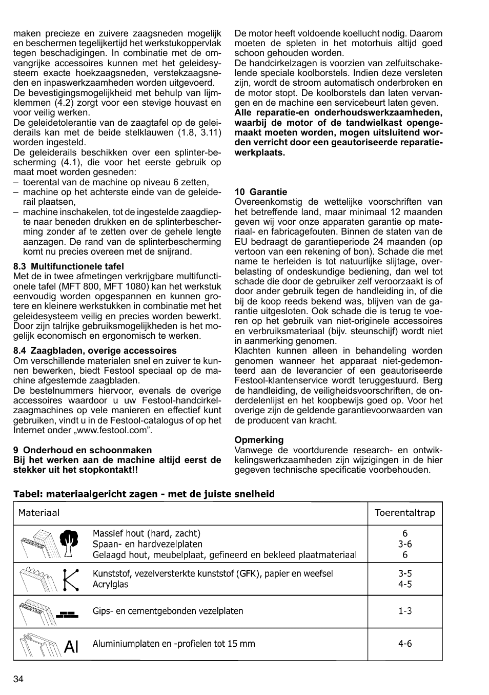 Festool AP 85 User Manual | Page 34 / 78