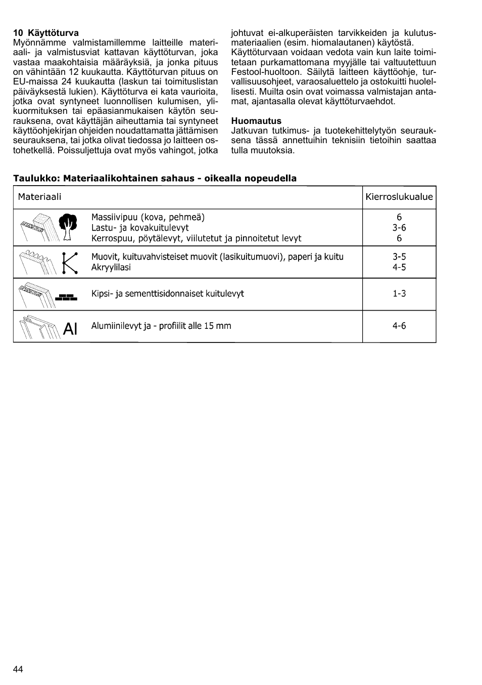 Festool AP 85 User Manual | Page 44 / 78