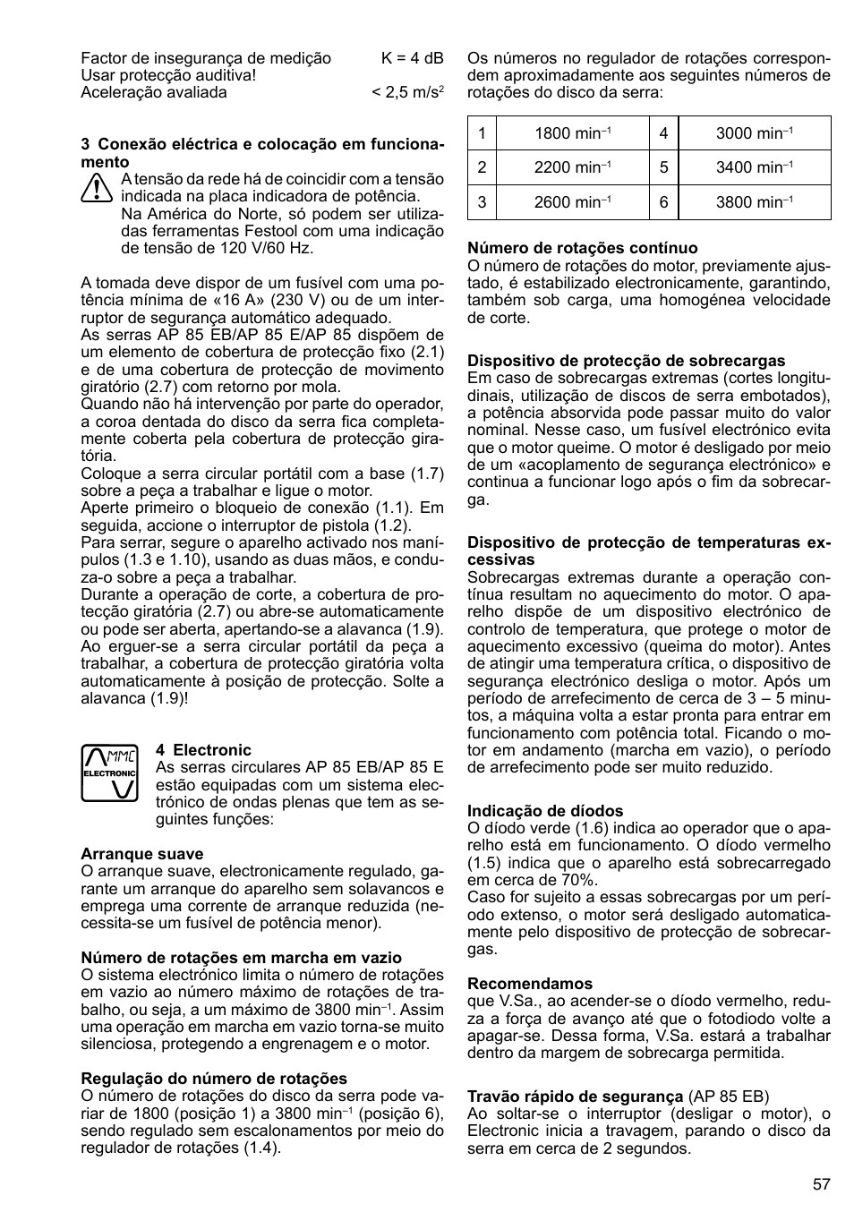 Festool AP 85 User Manual | Page 57 / 78