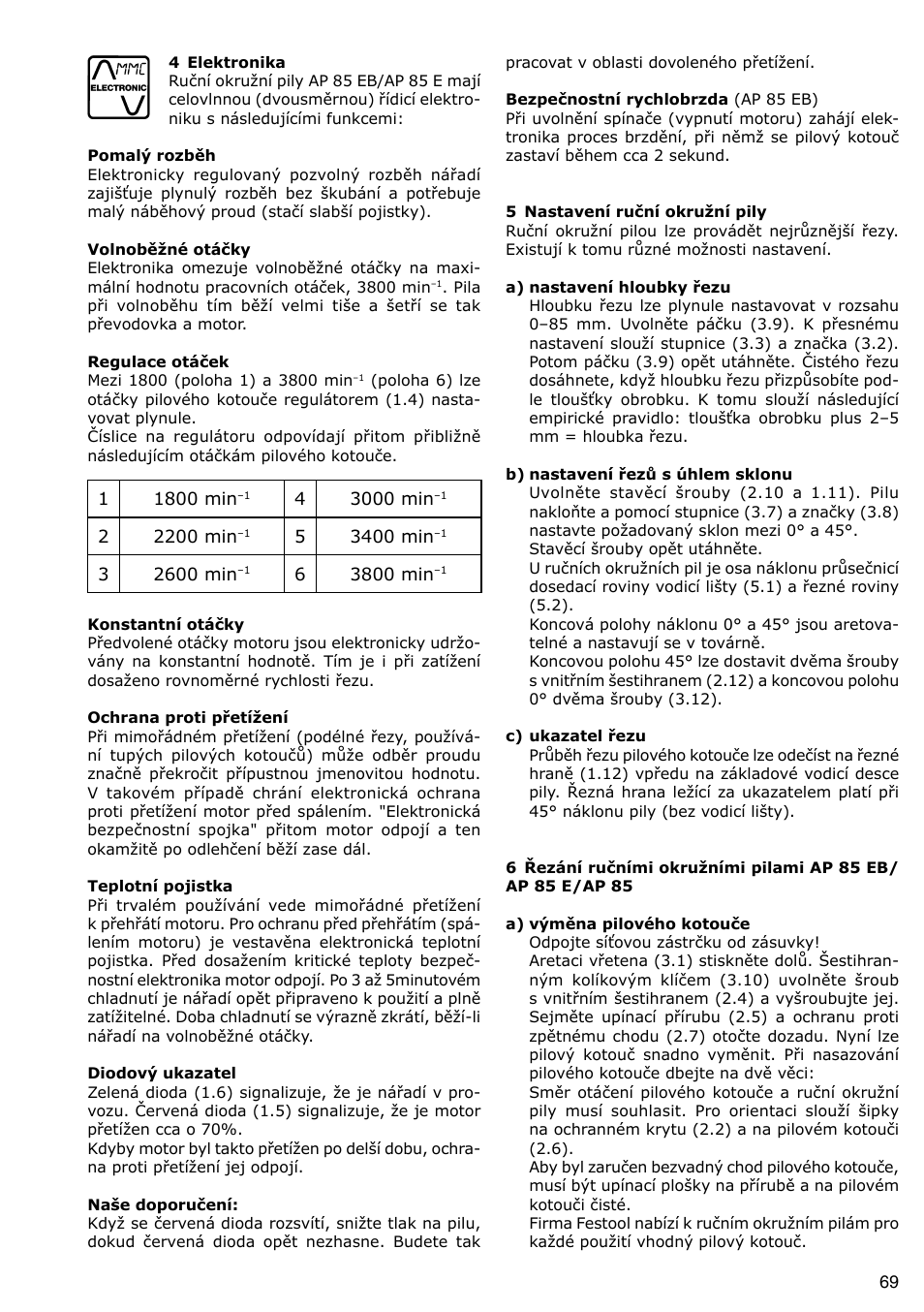 Festool AP 85 User Manual | Page 69 / 78